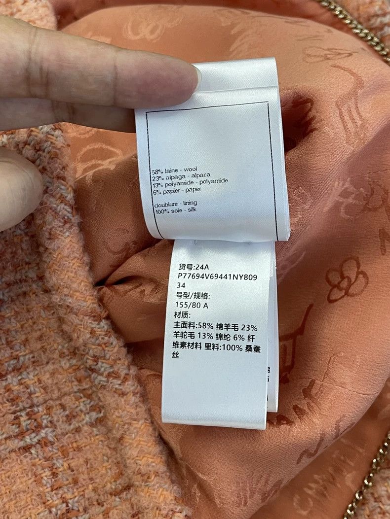 Chanel Chanel 24A Manchester orange tweed plaid jacket Size XXS / US 00 / IT 34 - 7 Thumbnail