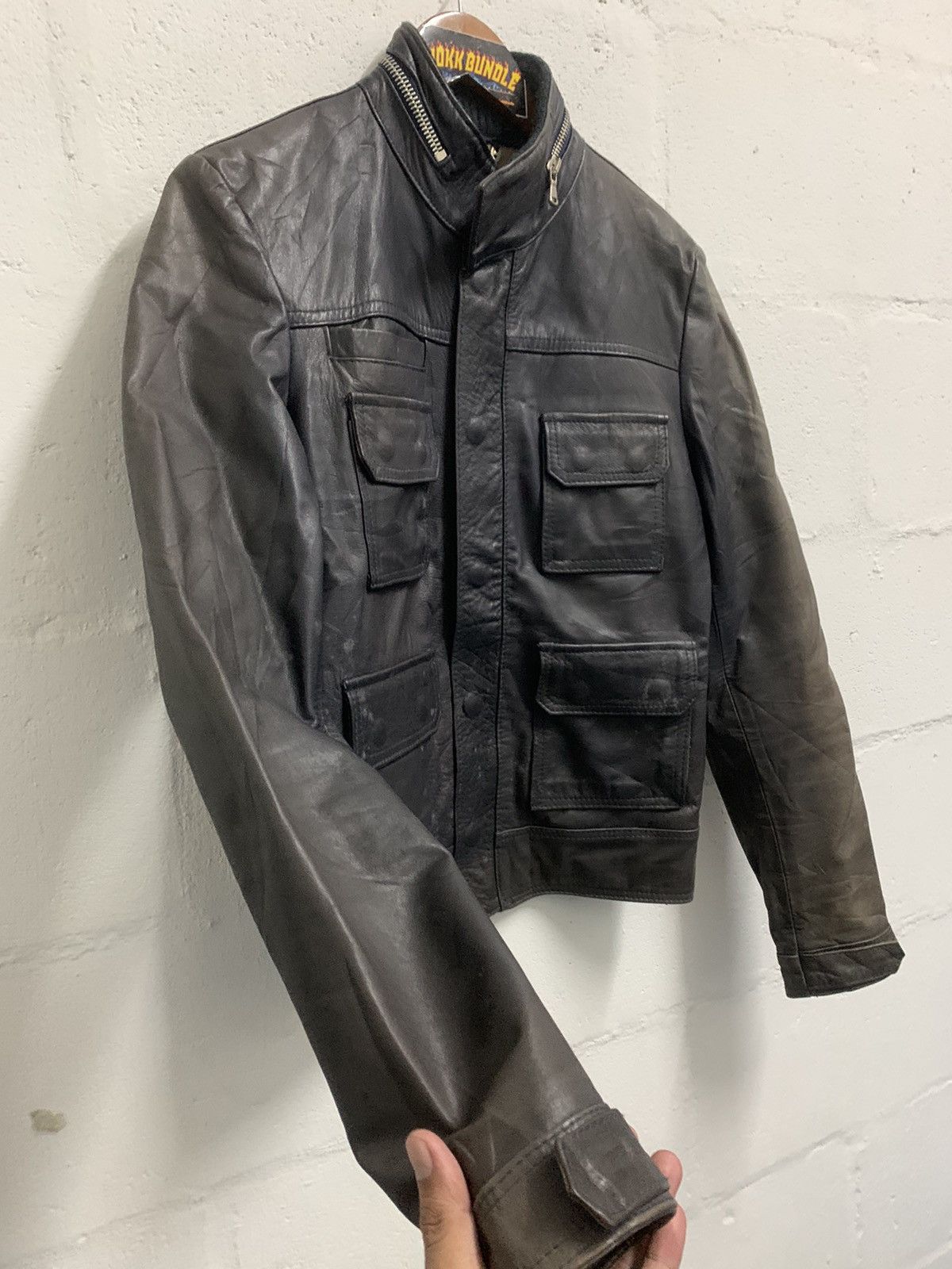 Dacute Vintage Dacute Distressed Leather Jacket Size US S / EU 44-46 / 1 - 5 Thumbnail