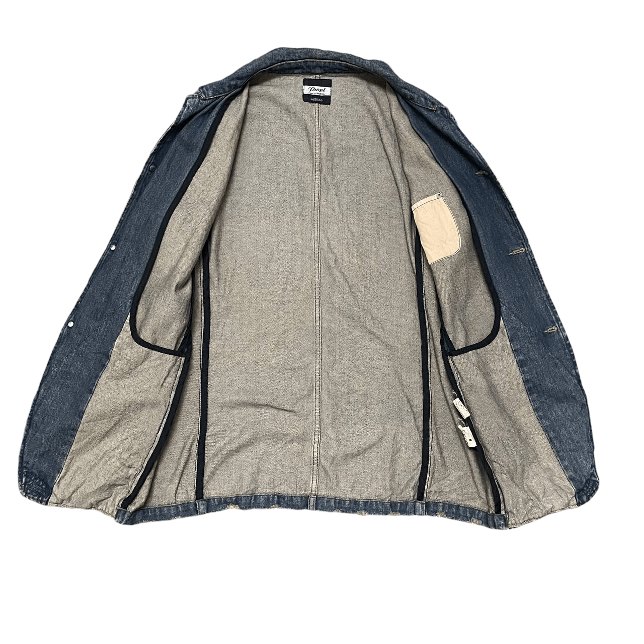 Japanese Brand Vintage PWPL Power of the People Denim Jacket Distressed Size US M / EU 48-50 / 2 - 6 Thumbnail