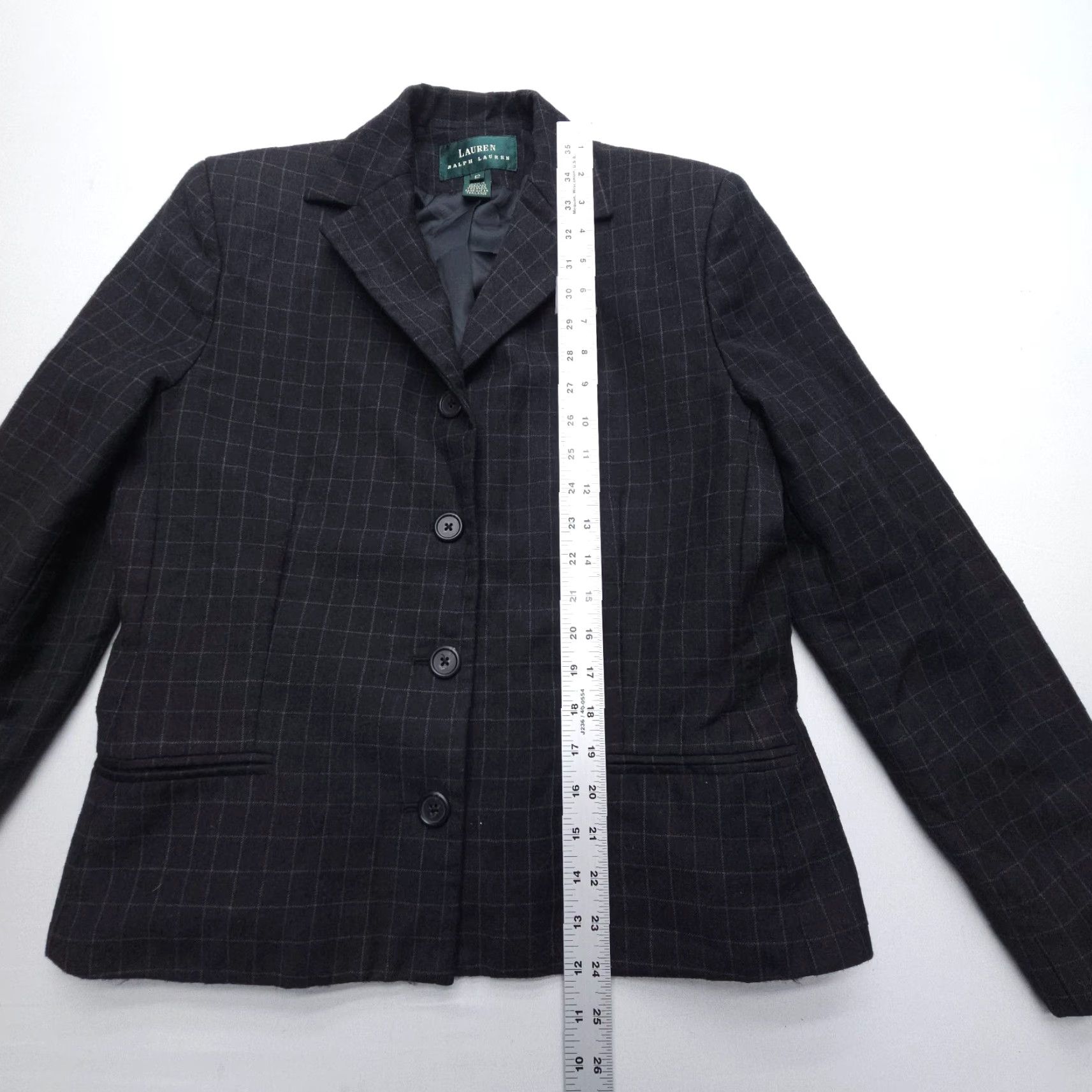 Ralph Lauren Lauren Ralph Lauren Wool Blazer Womens 12 Black Check Four Button Academia Size XL / US 12-14 / IT 48-50 - 5 Thumbnail