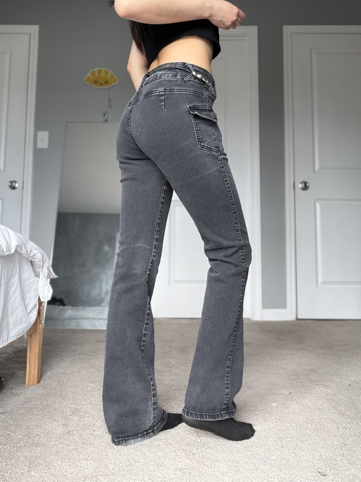 Other Y2K Cargo Pocket Flare Jeans Size 28" / US 6 / IT 42 - 5 Thumbnail