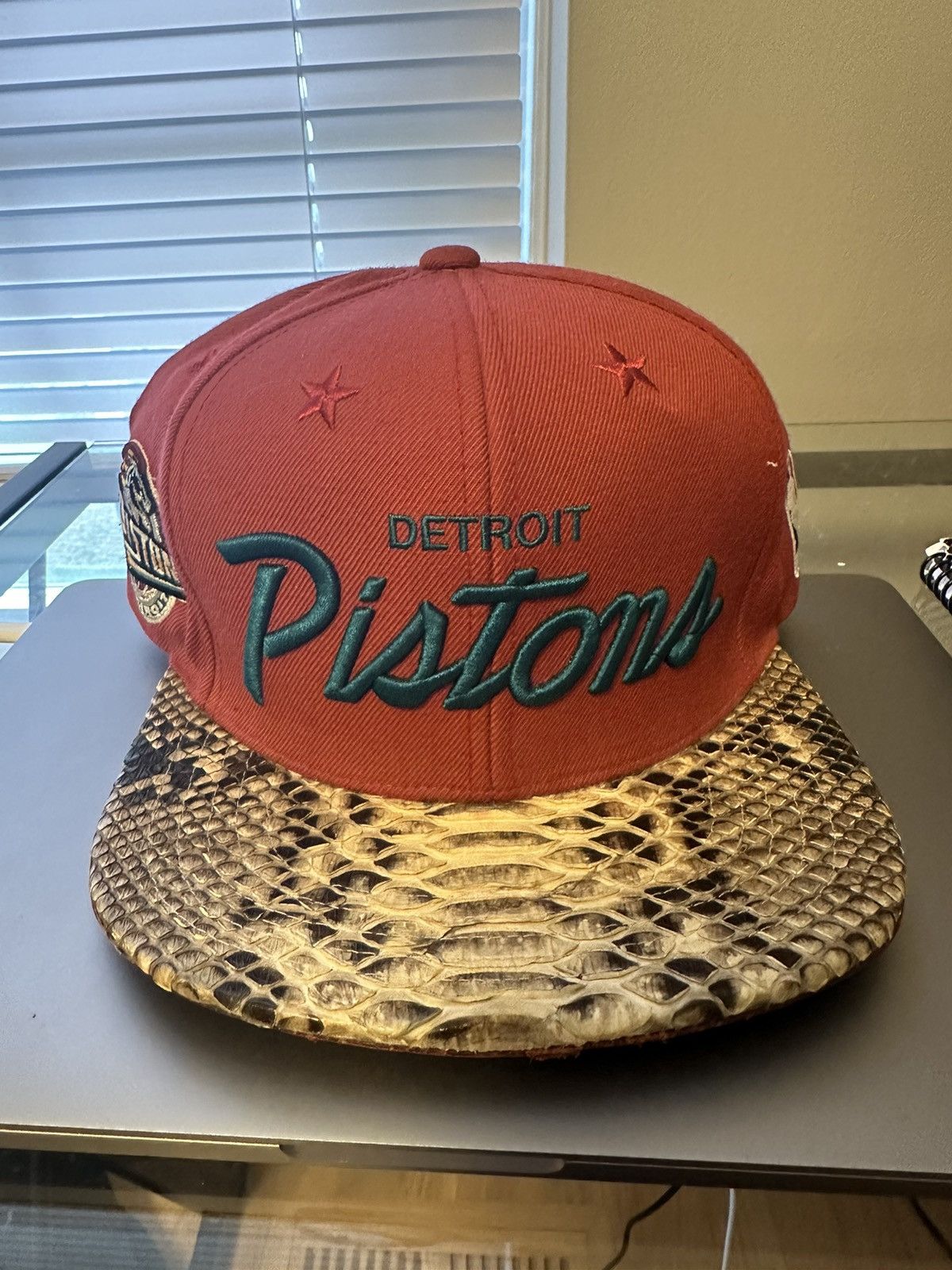 image of Just Don Detroit Pistons Hat in Orange, Men's