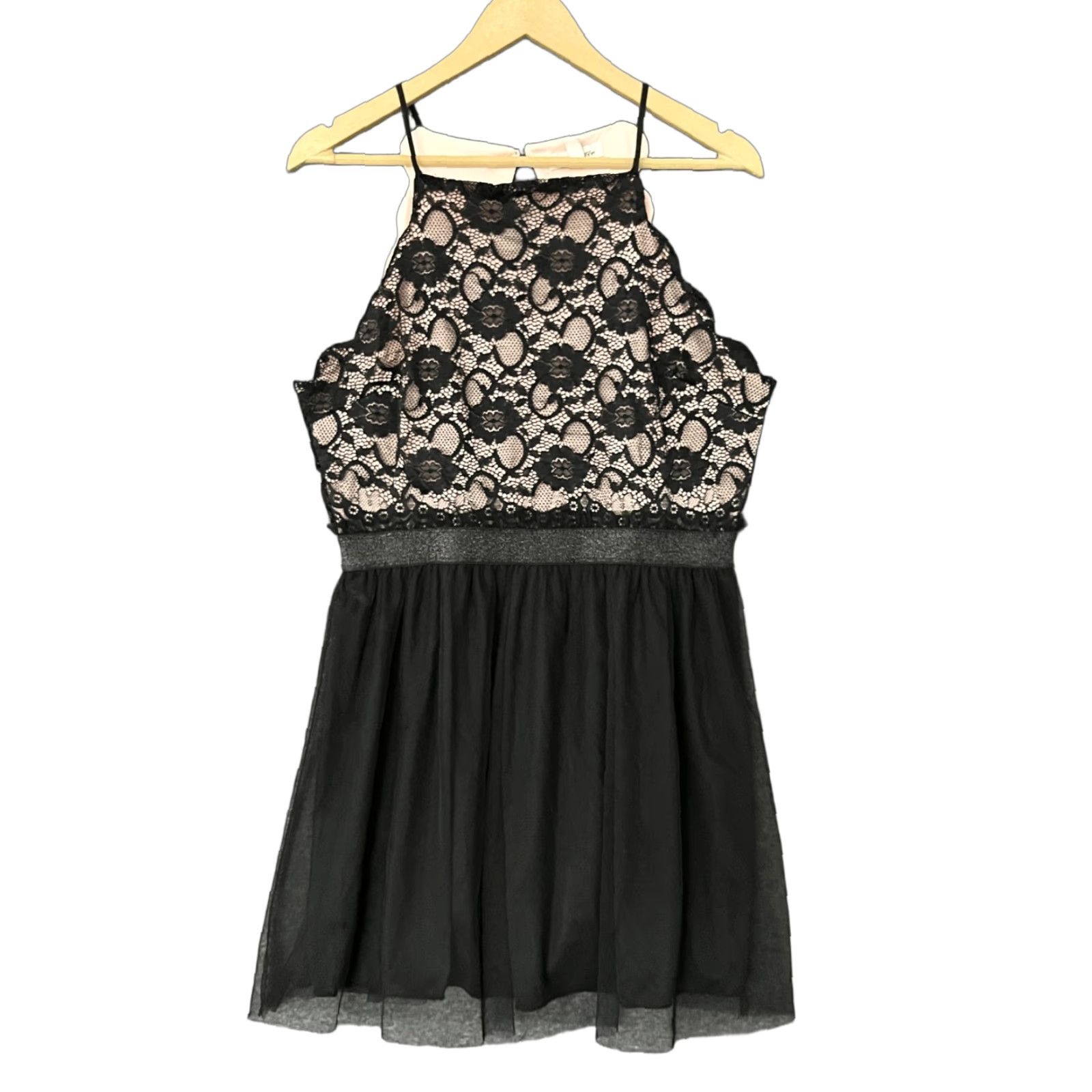 Vintage Speechless Black Lace Dress Mini XL Sleeveless Formal Party Cocktail Floral Square Neck Women's XL Black Size XL / US 12-14 / IT 48-50 - 1 Thumbnail