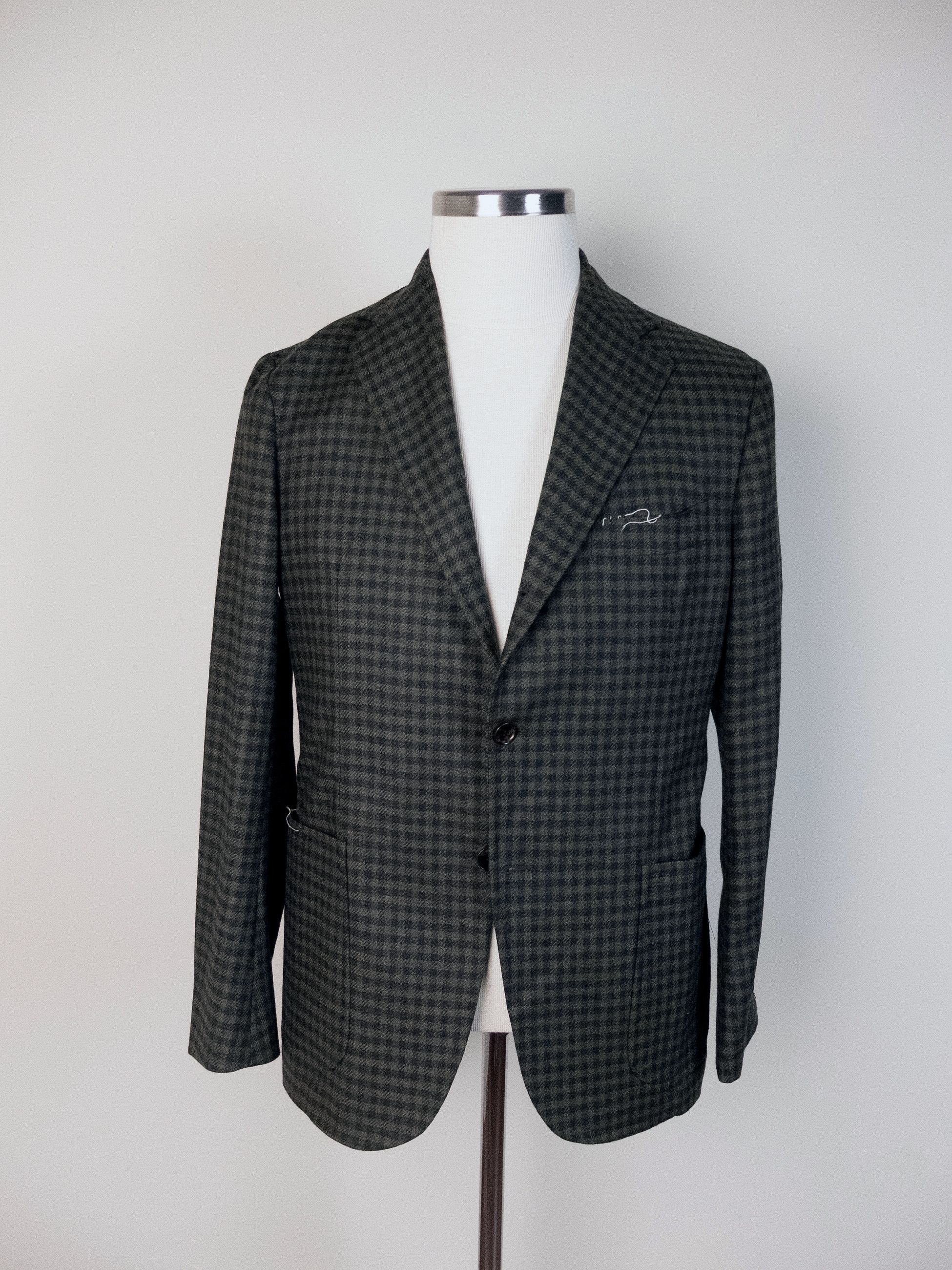 SARTORIO SARTORIO Napoli by Kiton green gingham wool sportcoat Size 38R - 1 Thumbnail