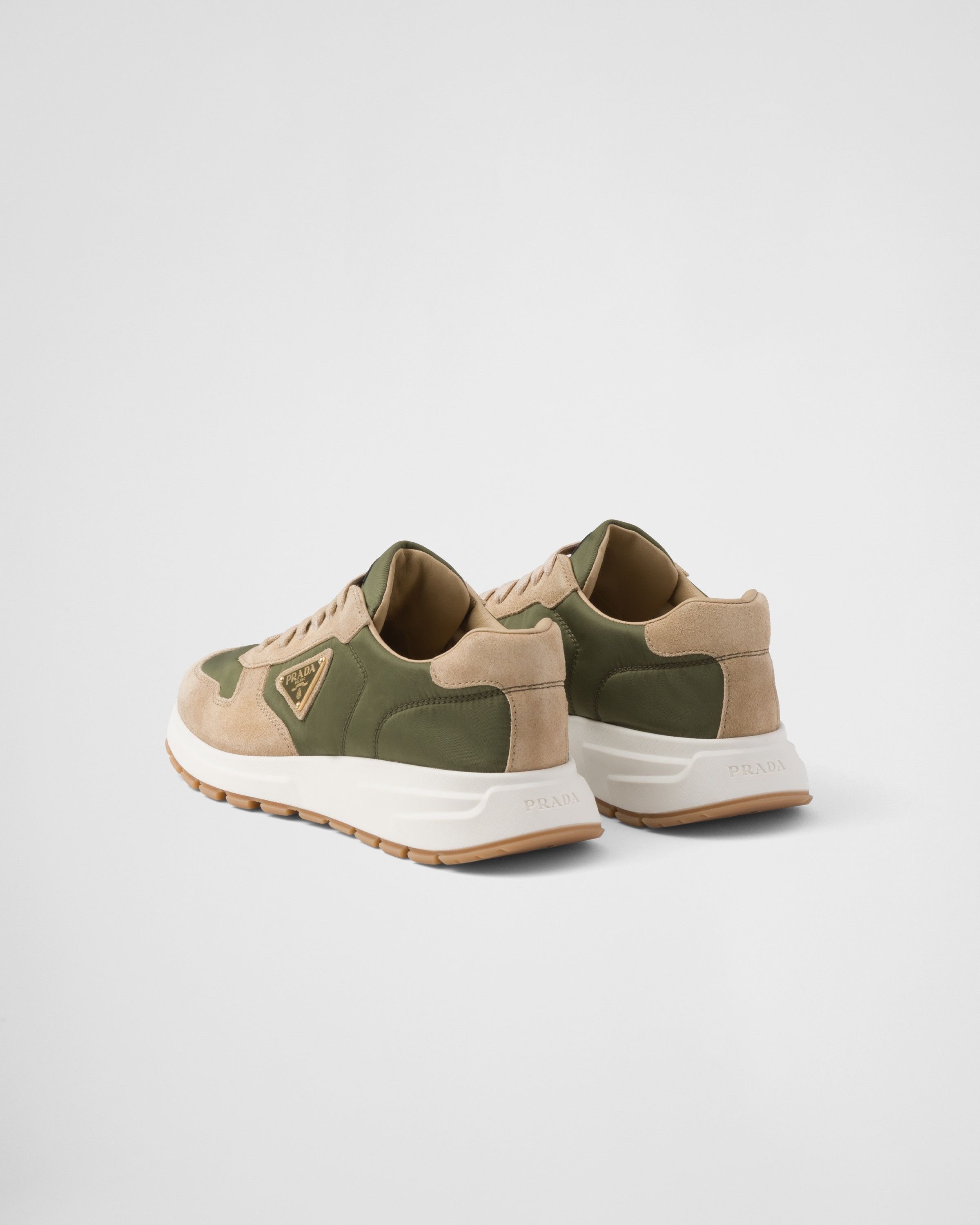 Prada o1mt1gz0325 Suede And Re-Nylon Sneakers in Green/Beige Size US 8.5 / EU 41-42 - 5 Thumbnail