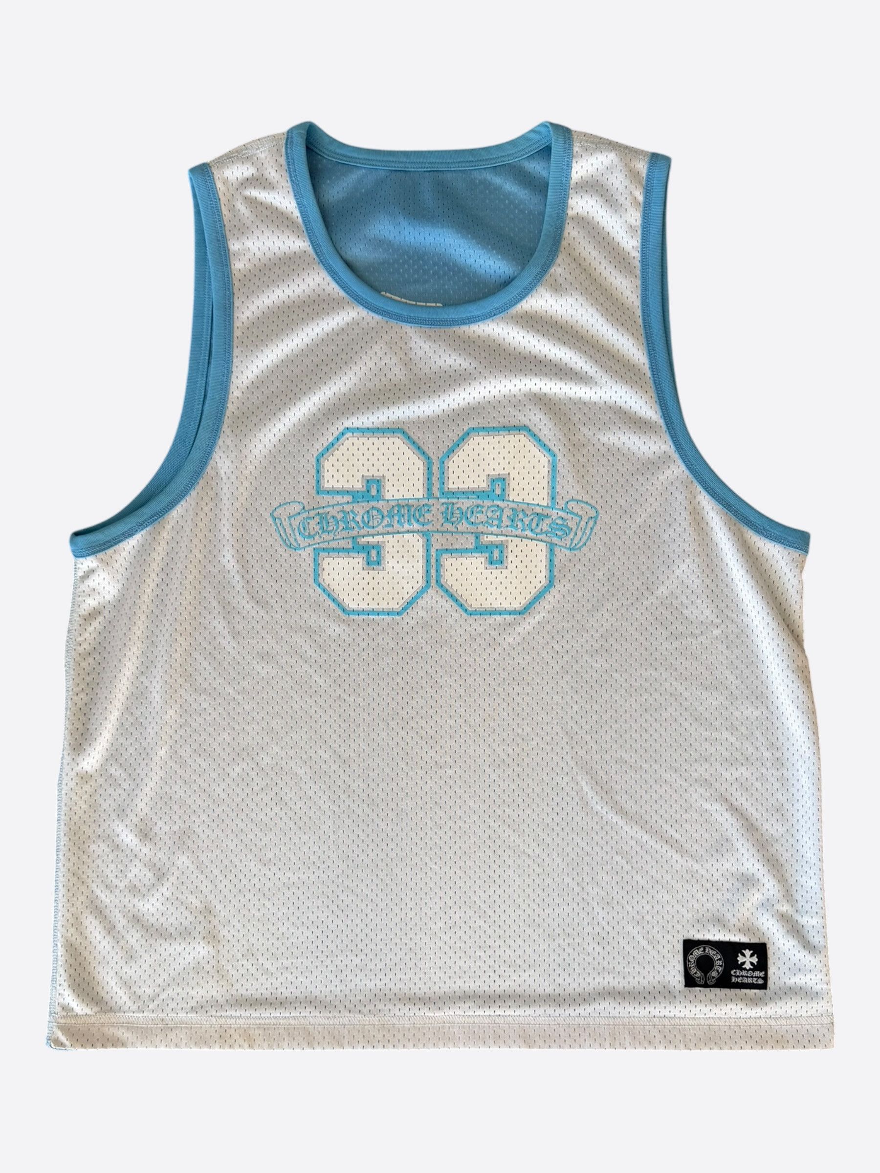 Chrome Hearts Chrome Hearts Blue & White Logo Reversible Mesh Jersey Size US M / EU 48-50 / 2 - 2 Thumbnail