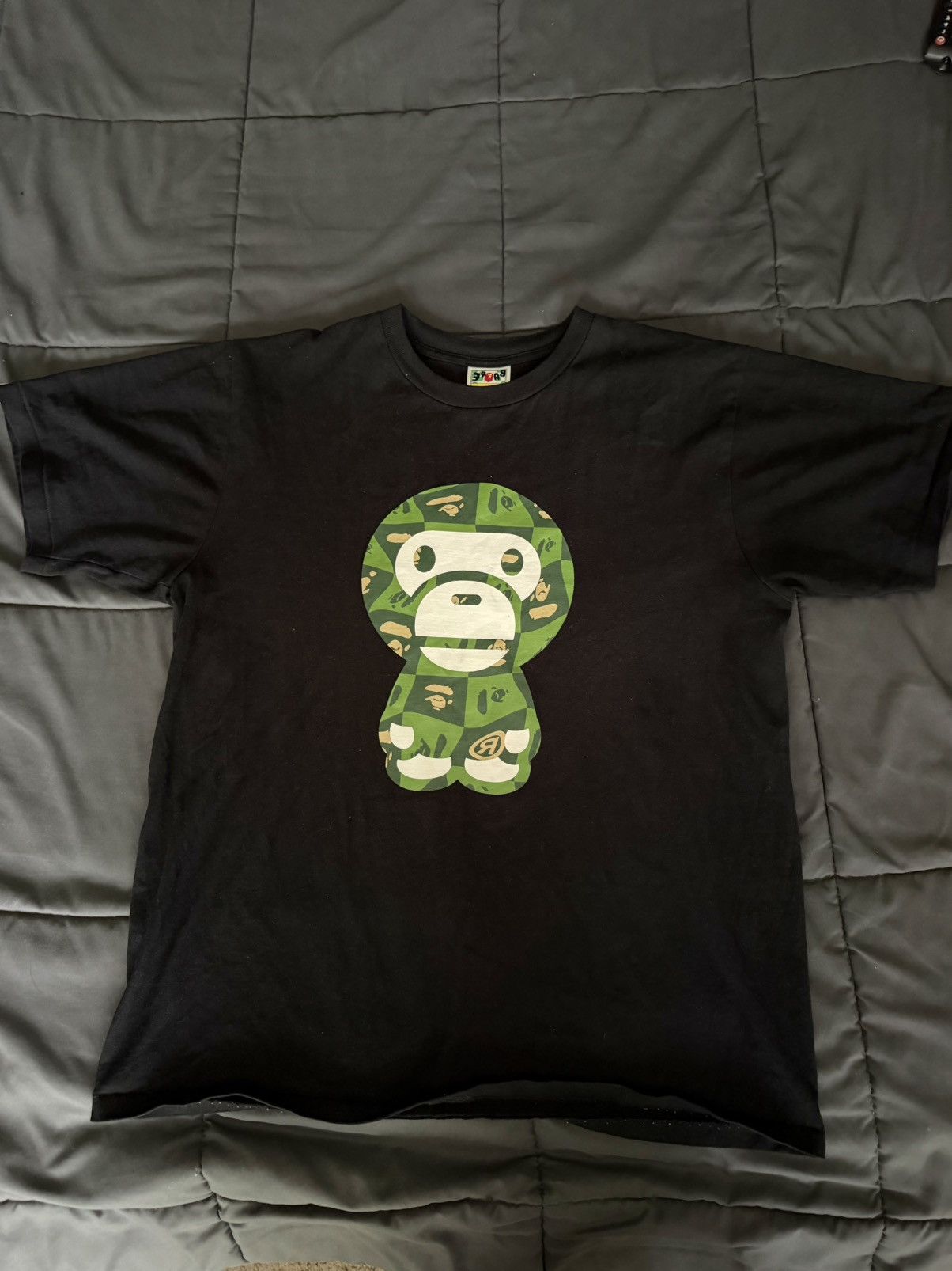 BAPE Camo Ape Head Logo Tee Black Size Large