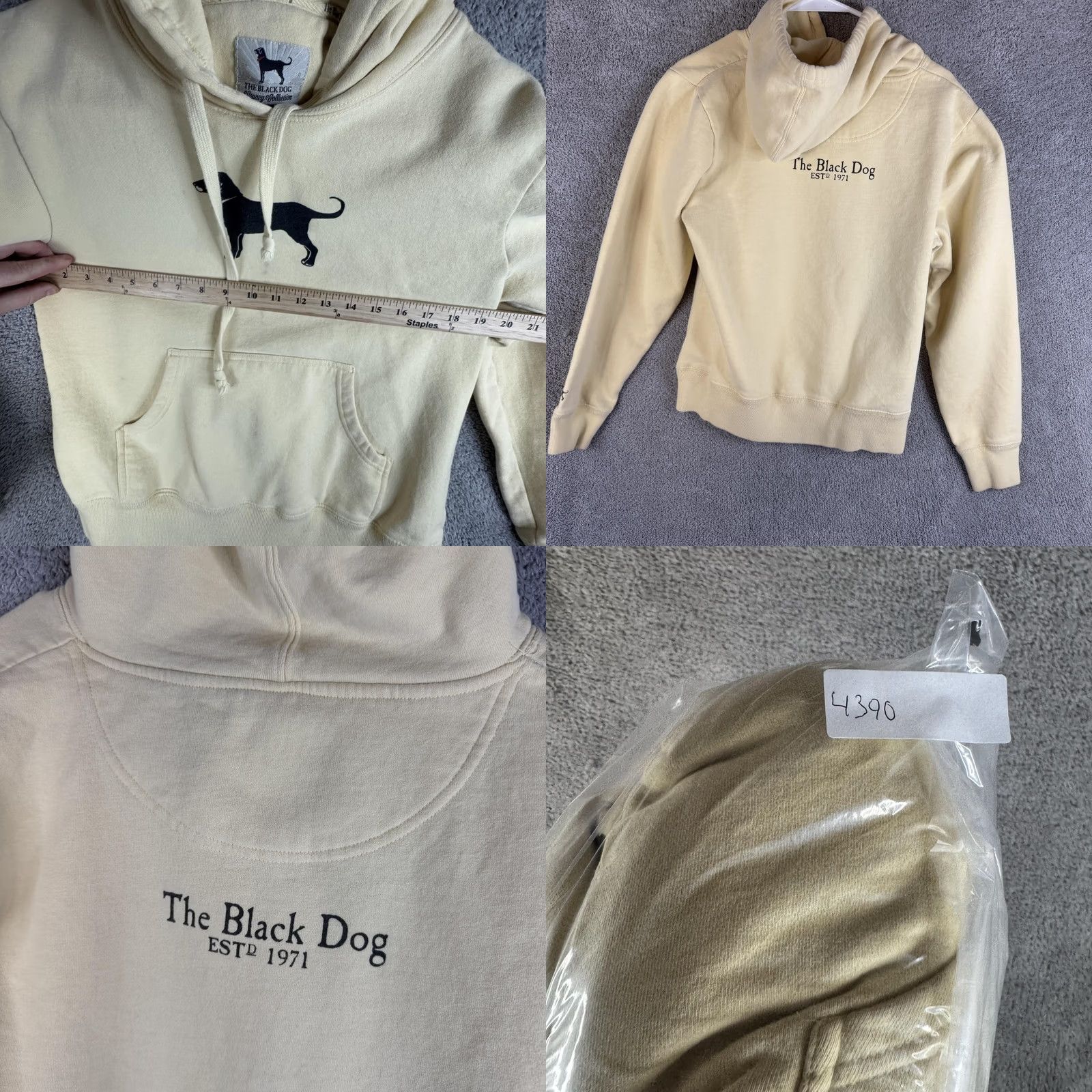 Logo 7 The Black Dog Hoodie Mens Medium Yellow Pullover Fleece Sweatshirt Graphic Logo Size US M / EU 48-50 / 2 - 9 Thumbnail