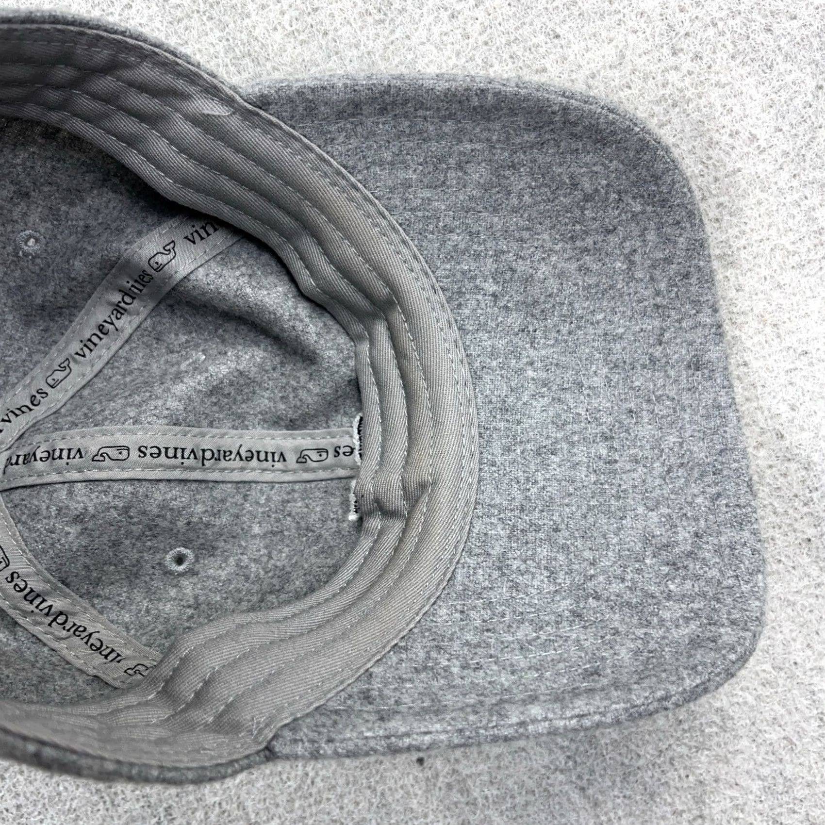Vineyard Vines Vineyard Vines Hat Cap Wool Heather Gray Leather Strap Back Adjustable Size ONE SIZE - 6 Thumbnail