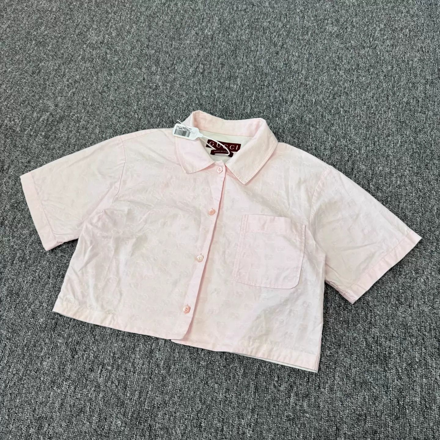 Gucci Gucci Pale Pink Collared Short Sleeve Shirt 38 Size XS / US 0-2 / IT 36-38 - 3 Thumbnail