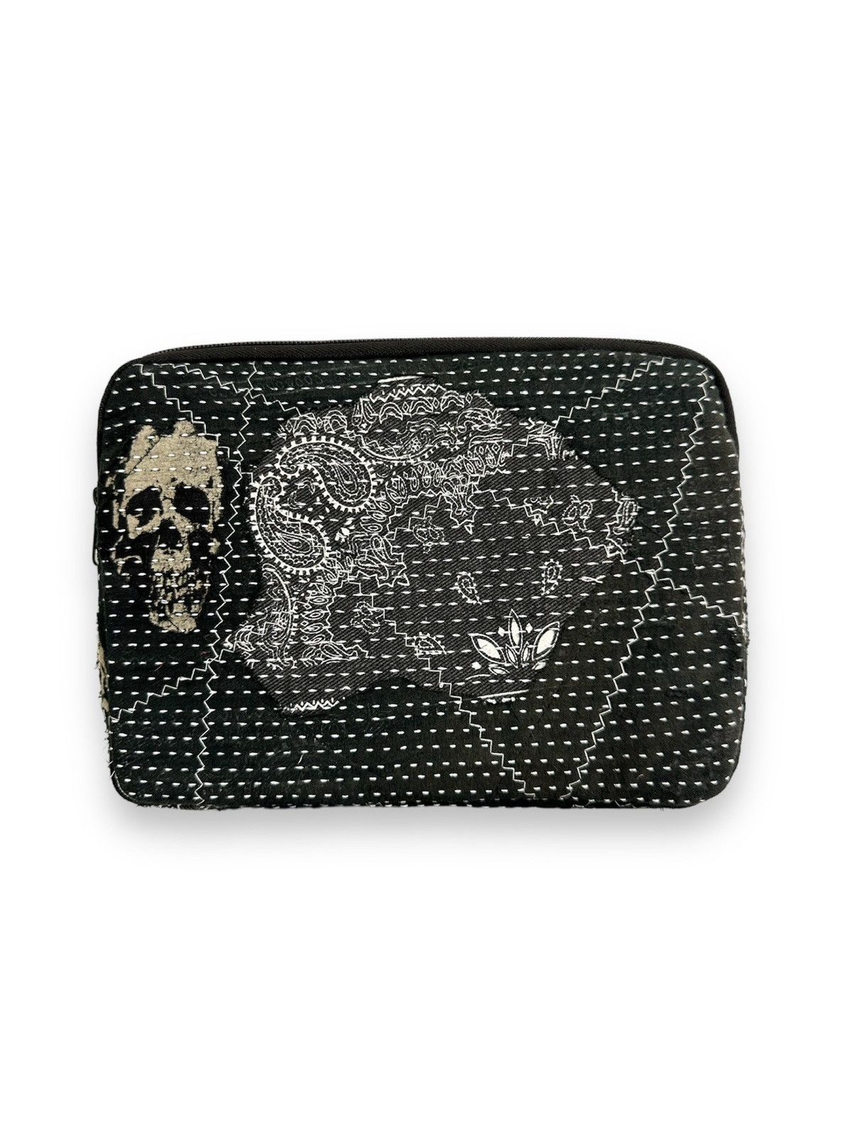 Handmade Custom Made Distressed Paisley Boro patchwork Clutch Bag Size ONE SIZE - 2 Thumbnail
