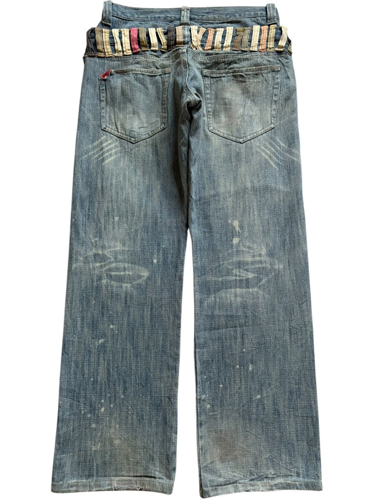 Japanese Brand Vintage Japanese Brand Double Waist Mud Wash Baggy Jeans Size US 32 / EU 48 - 2 Thumbnail
