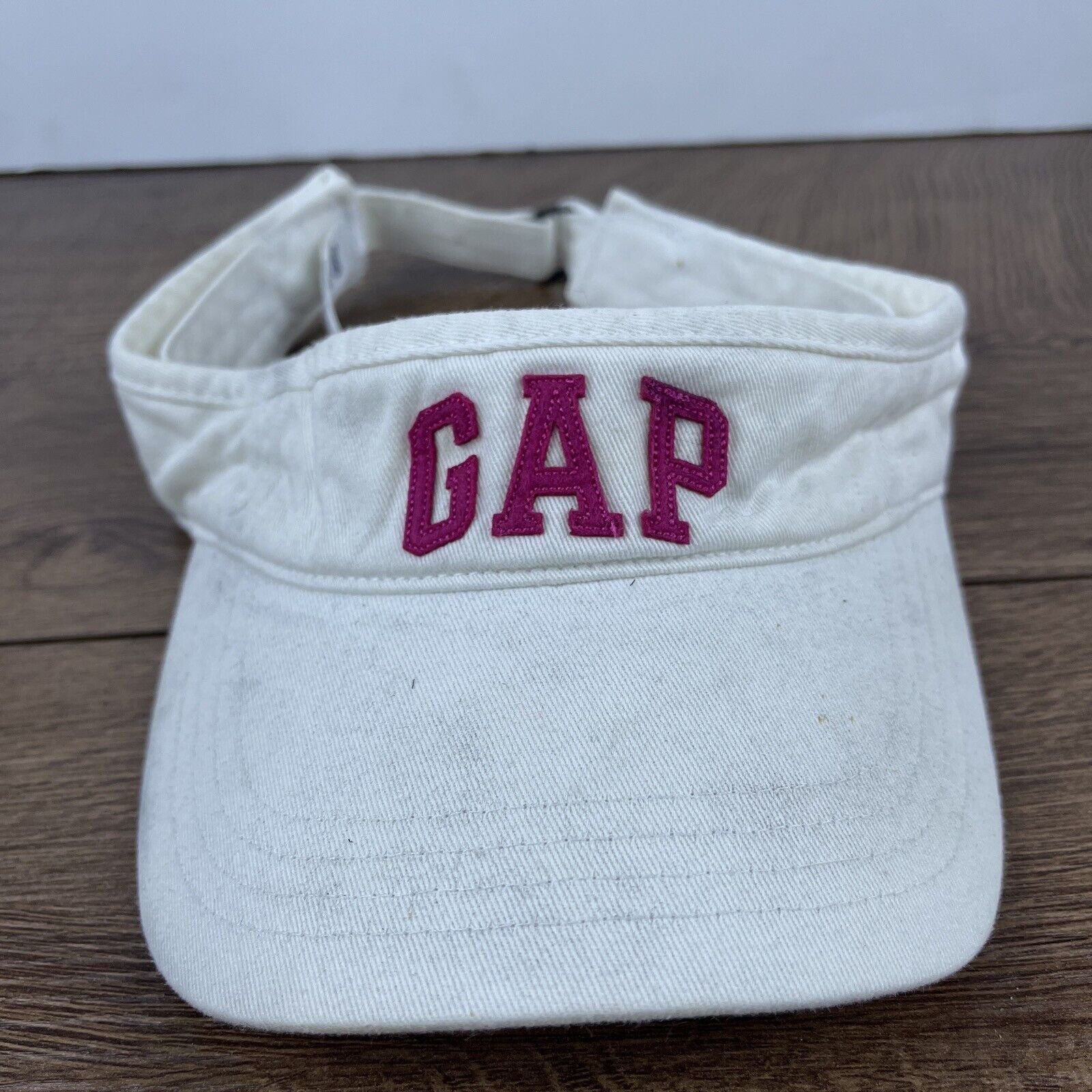 Gap GAP Visor Gap White Hat Adjustable Adult Size Hat White Cap Size ONE SIZE - 4 Thumbnail