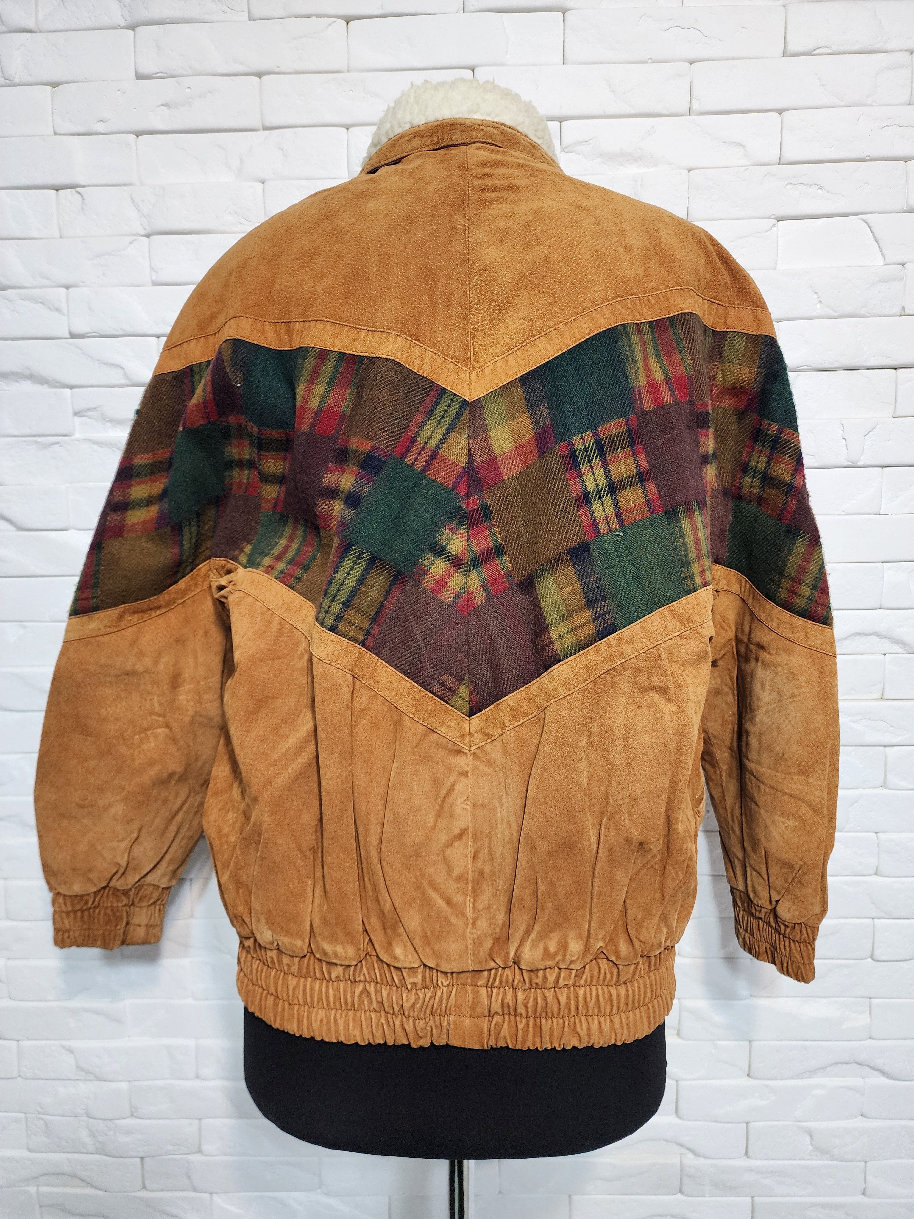 Genuine Leather Men's Brown Suede Bomber Jacket: Zippered Vintage Style Size US L / EU 52-54 / 3 - 3 Thumbnail