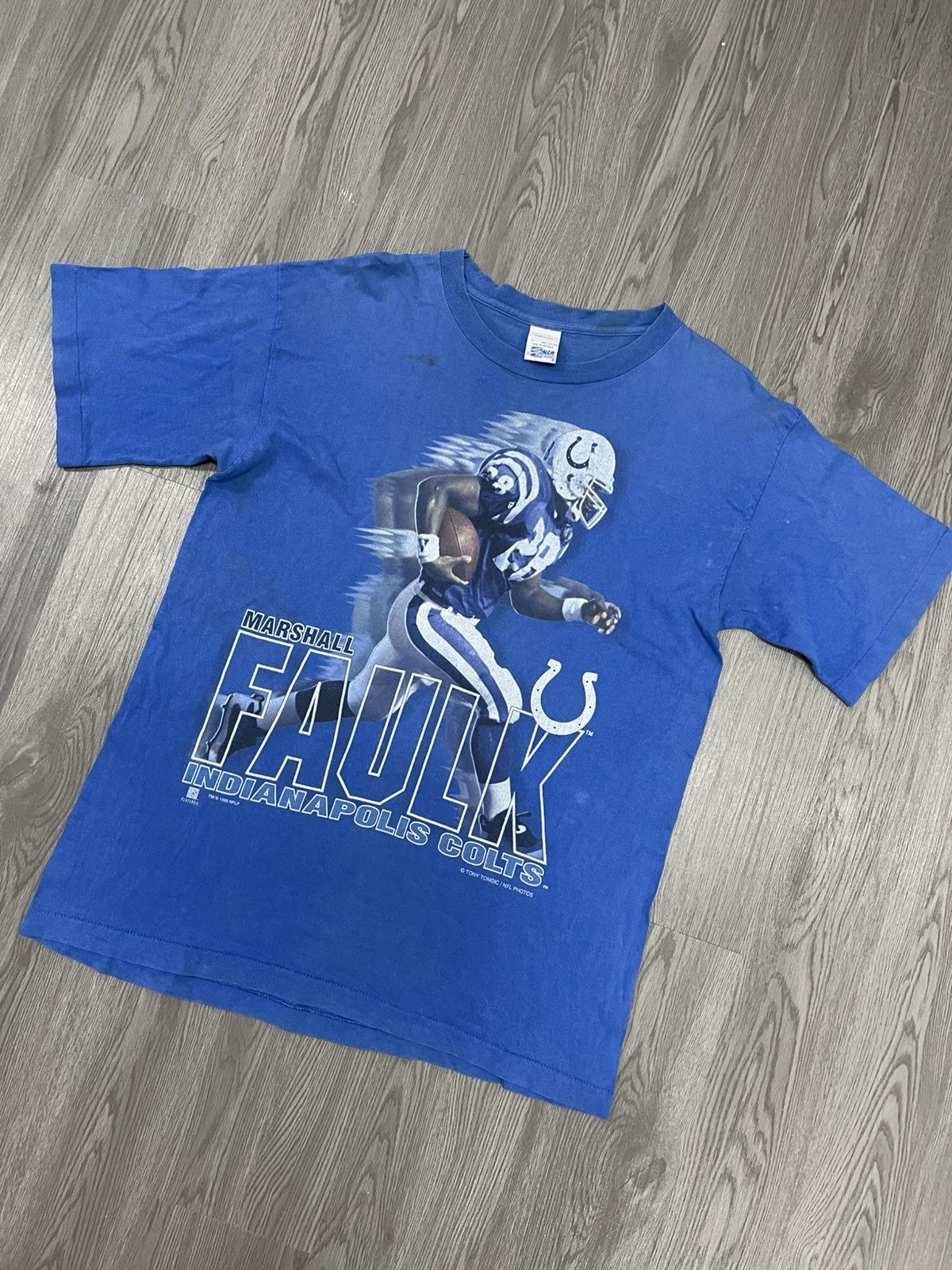 NFL × Salem Sportswear × Vintage 90s Marshall Faulk NFL player shirt Size US L / EU 52-54 / 3 - 4 Thumbnail