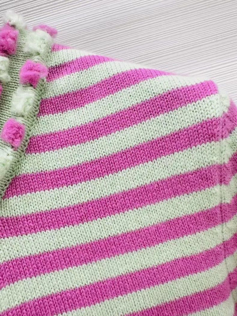 Chanel Chanel 25s new pink green striped lace knitted cardigan ja Size XS / US 0-2 / IT 36-38 - 3 Thumbnail