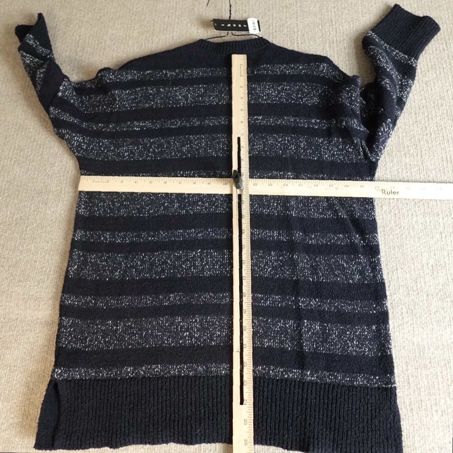 Theory VINTAGE Theory Womens Sweater Small Blue Striped Hesterly Calming Sea Cotton NEW Size S / US 4 / IT 40 - 2 Thumbnail