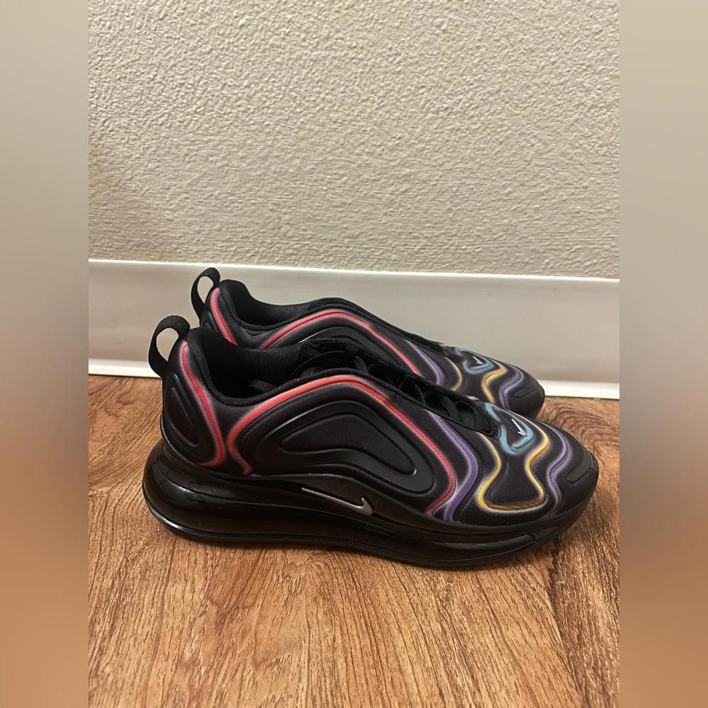 Nike Air Max 720 Black Neon Streaks Sample Made In Korea Size US 7 / IT 37 - 1 Thumbnail