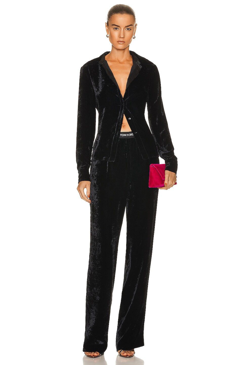 Tom Ford o1w1db10225 PAW473 Velvet Pant in Black Size 30" / US 8 / IT 44 - 4 Thumbnail