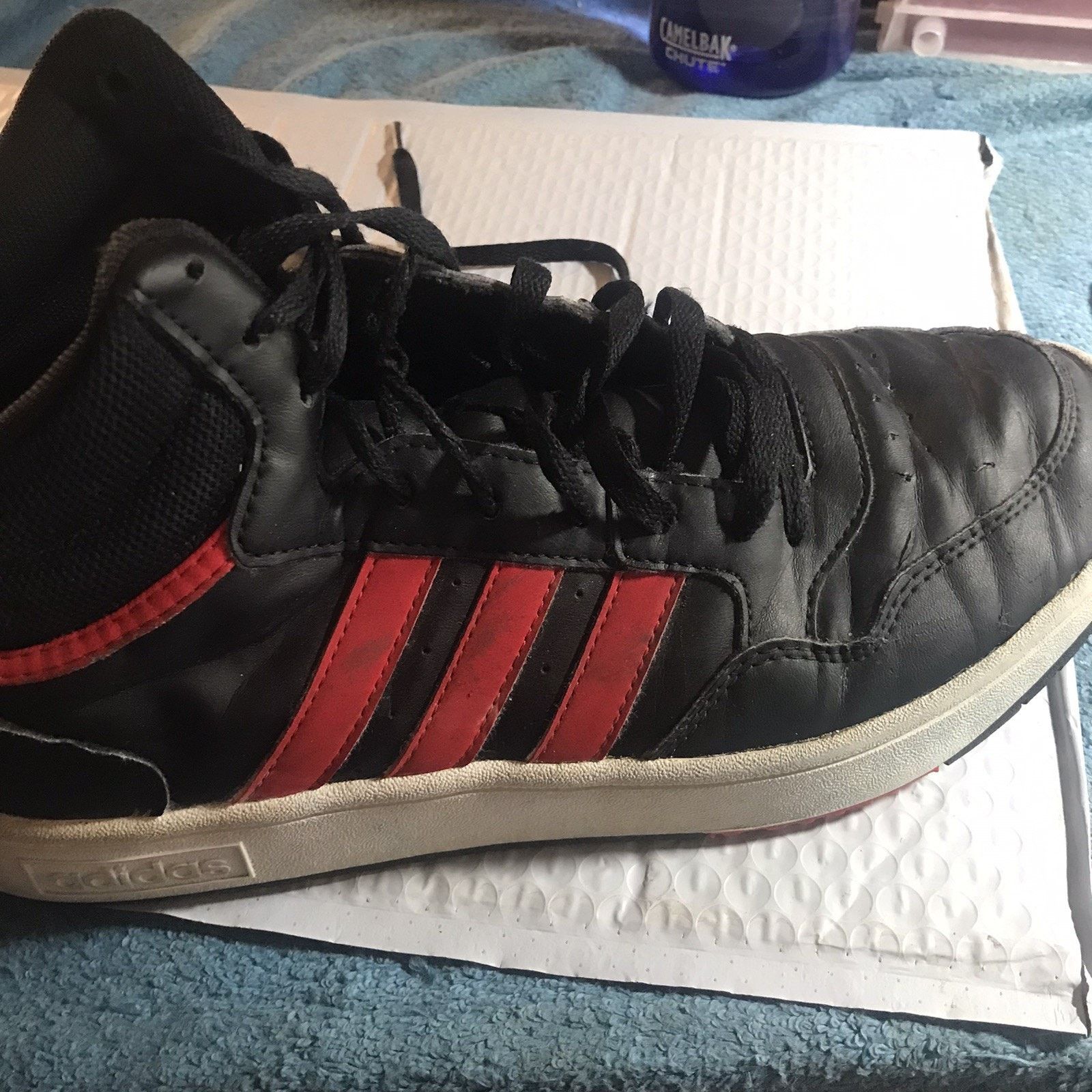 Adidas Size 10.5 - adidas Hoops 3.0 Mid Black Scarlet Size US 10.5 / EU 43-44 - 6 Thumbnail