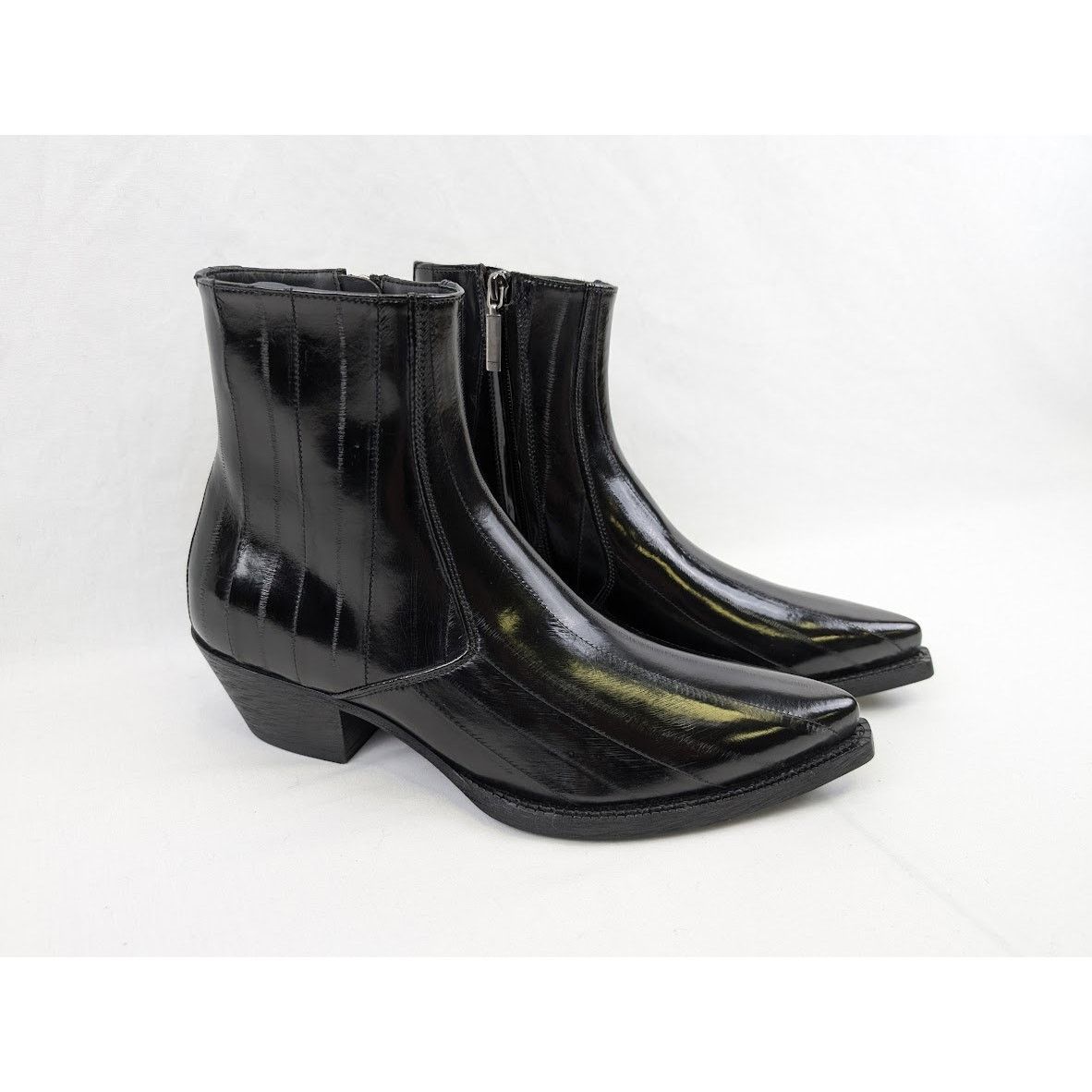 Saint Laurent Paris o1rshd1 Eel Anguilla Leather Lukas Boots in Black Size US 9 / EU 42 - 18 Thumbnail