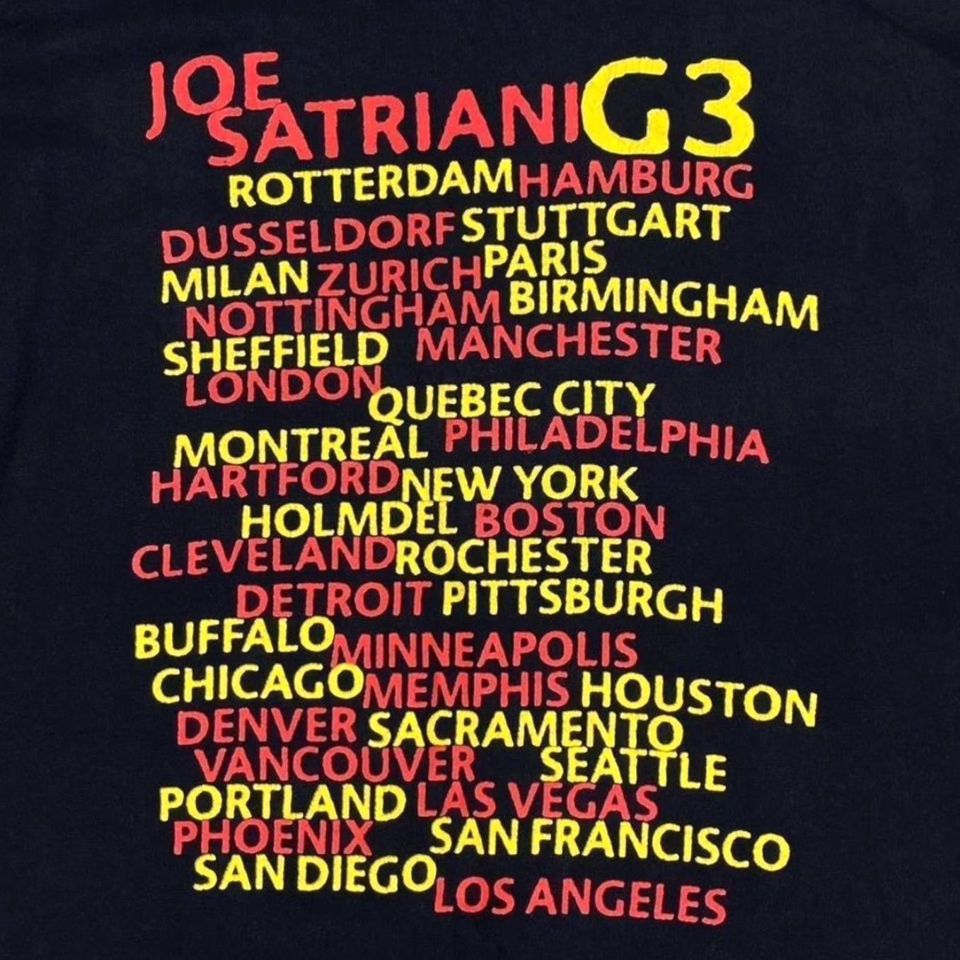 Vintage VINTAGE Joe Satriani G3 “World Tour” T-Shirt Black XL M L Graphic Print Front Back Mens Shirt 90s Concert Size US M / EU 48-50 / 2 - 4 Thumbnail