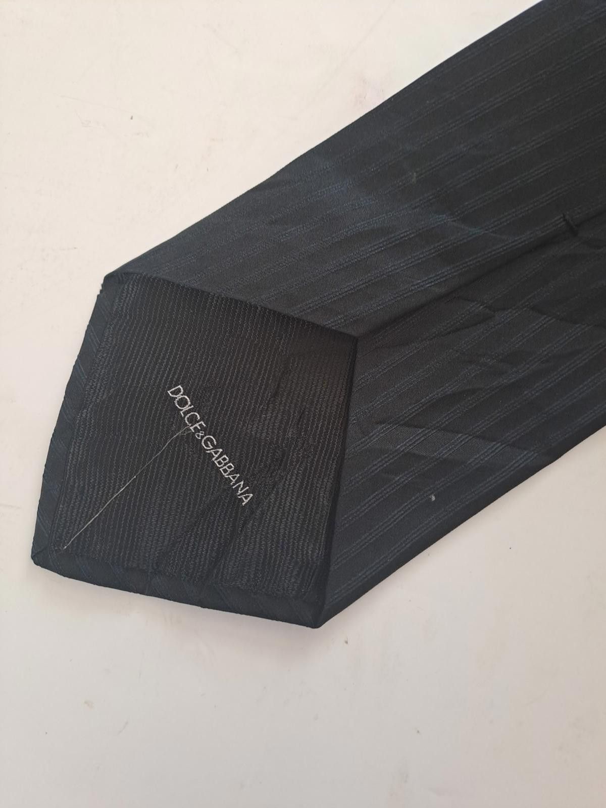 Dolce & Gabbana Dolce Gabbana Cravatte Black Striped Silk Tie Made In Italy Size ONE SIZE - 5 Thumbnail