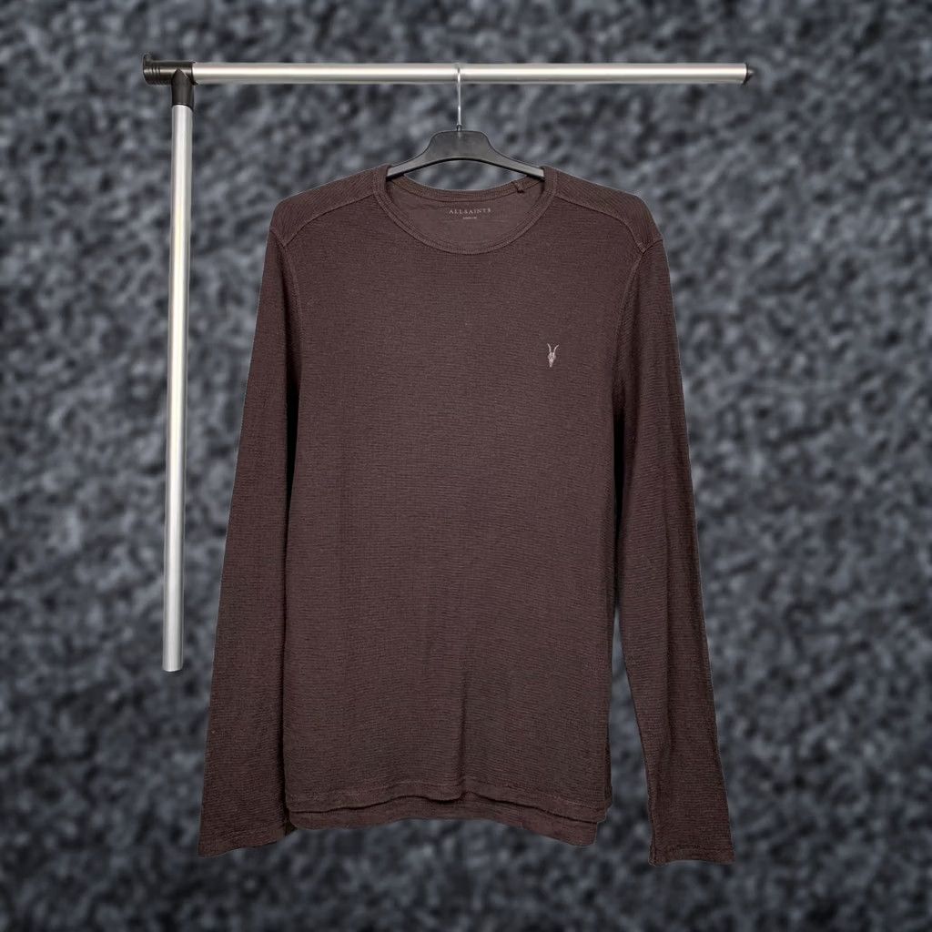 Allsaints Allsaints Mens Clash Crew Neck Long Sleeve T-Shirt M Blue Mens Regular Fit Shirt Size US M / EU 48-50 / 2 - 1 Thumbnail