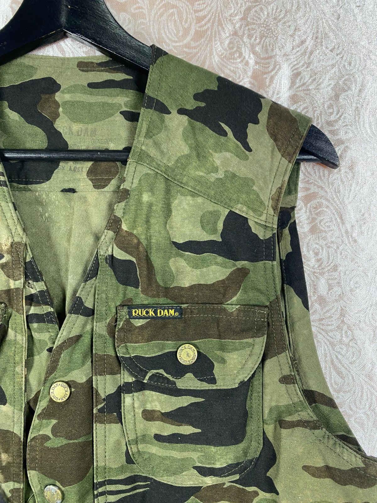 Vintage RUCK DAM Camouflage Utility Vest Multi Pocket Military Style Size US L / EU 52-54 / 3 - 7 Thumbnail