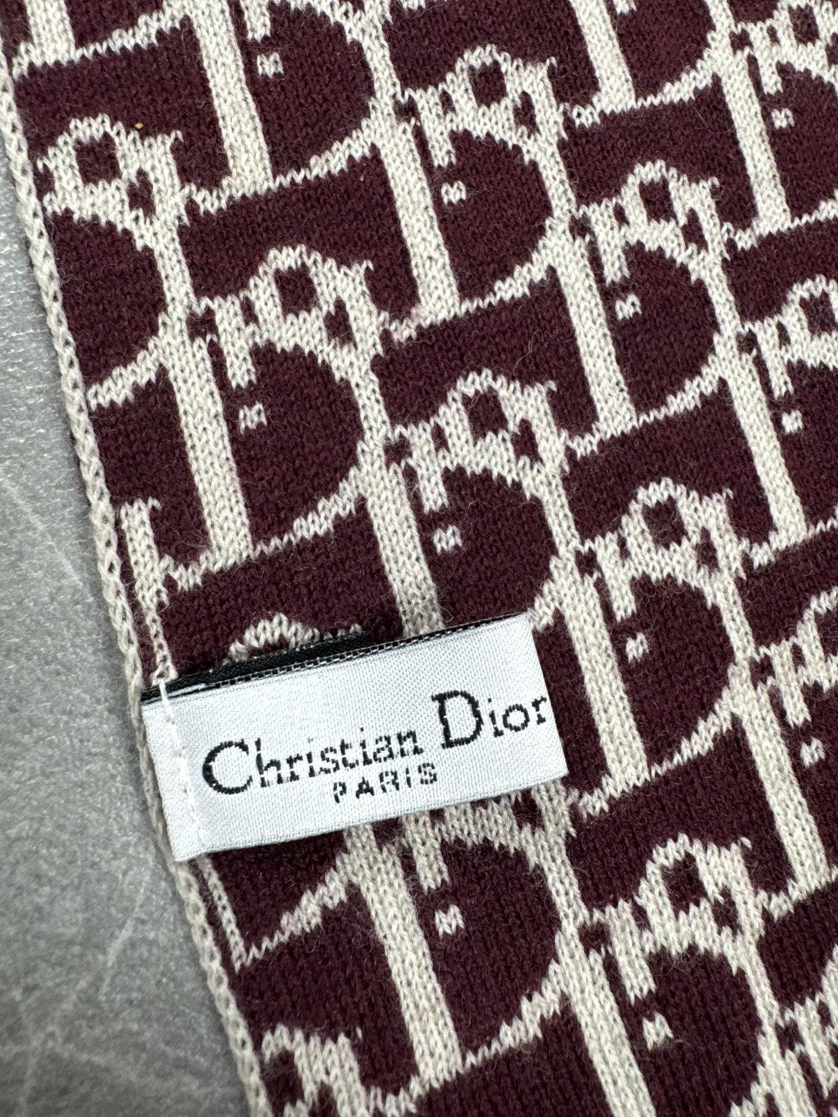 Dior Christian Dior Reversible Vintage Scarf White Red Size ONE SIZE - 7 Thumbnail