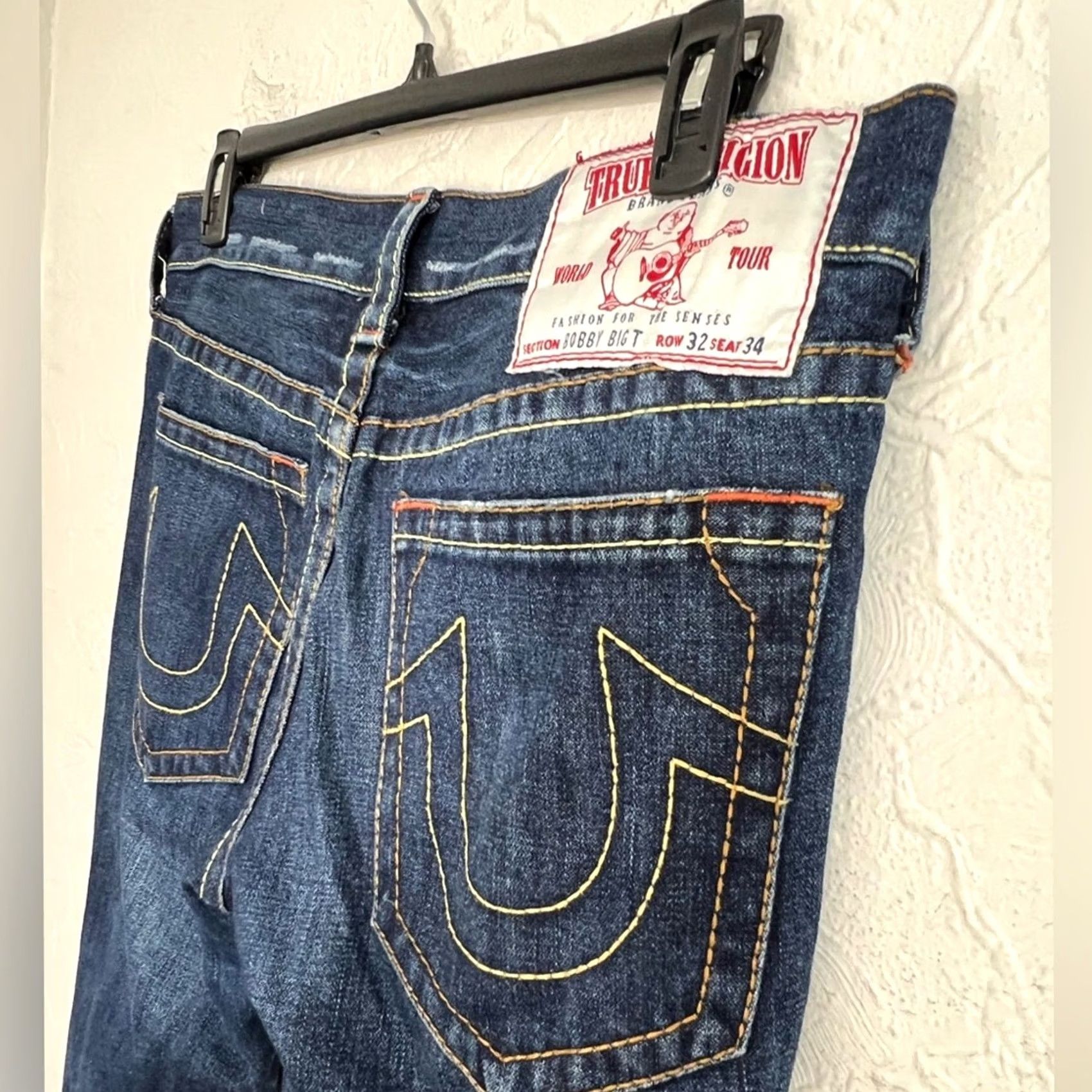 True Religion VTG True Religion Bobby Big T Baggy Denim Jeans Mens 32x34 Blue Thick Stitch Wide-Leg Short Description Not Included Size US 32 / EU 48 - 6 Thumbnail