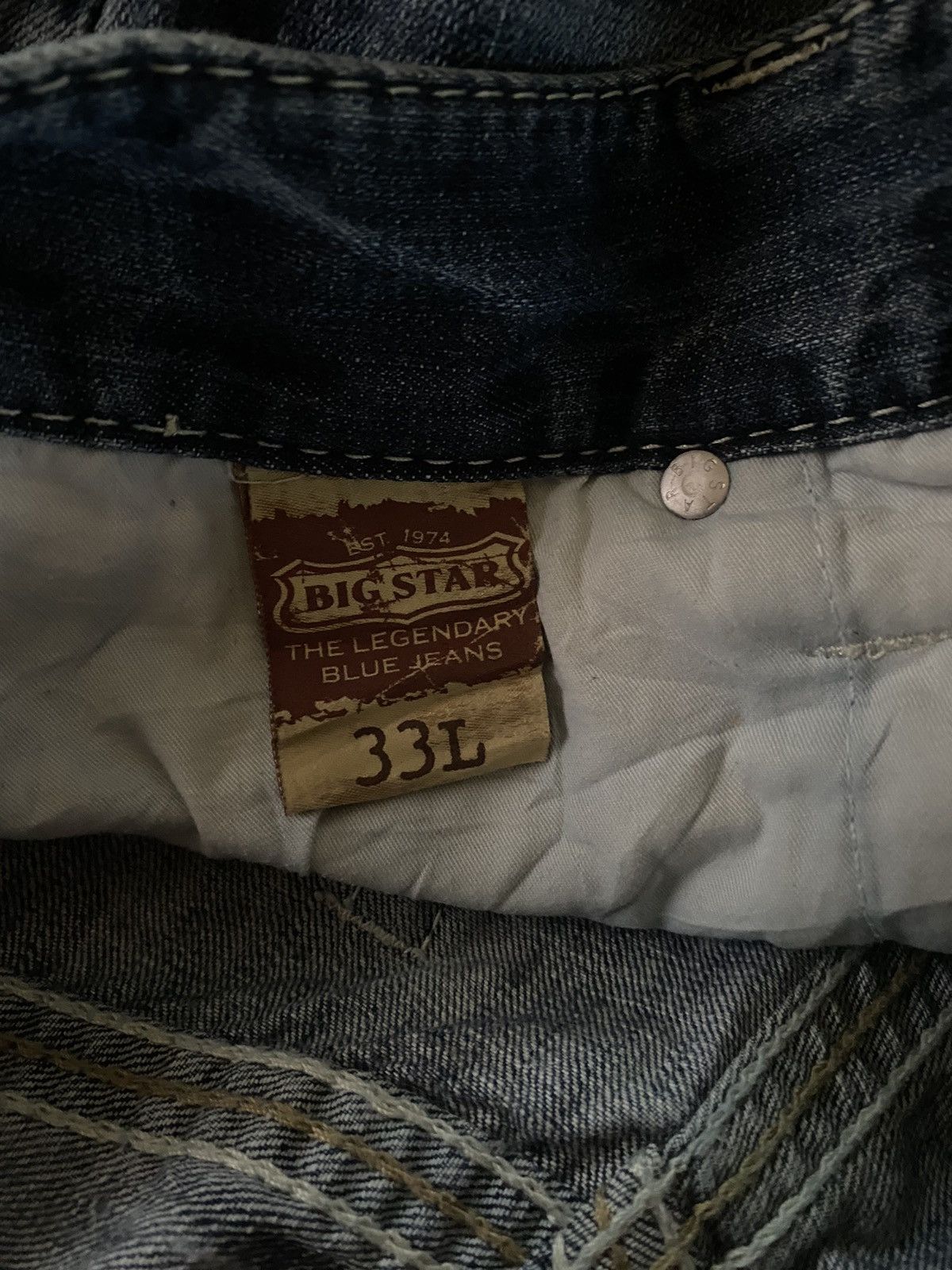 Affliction × Big Star × Vintage Vintage Big Star Distressed Bootcut Denim Size US 33 - 12 Thumbnail