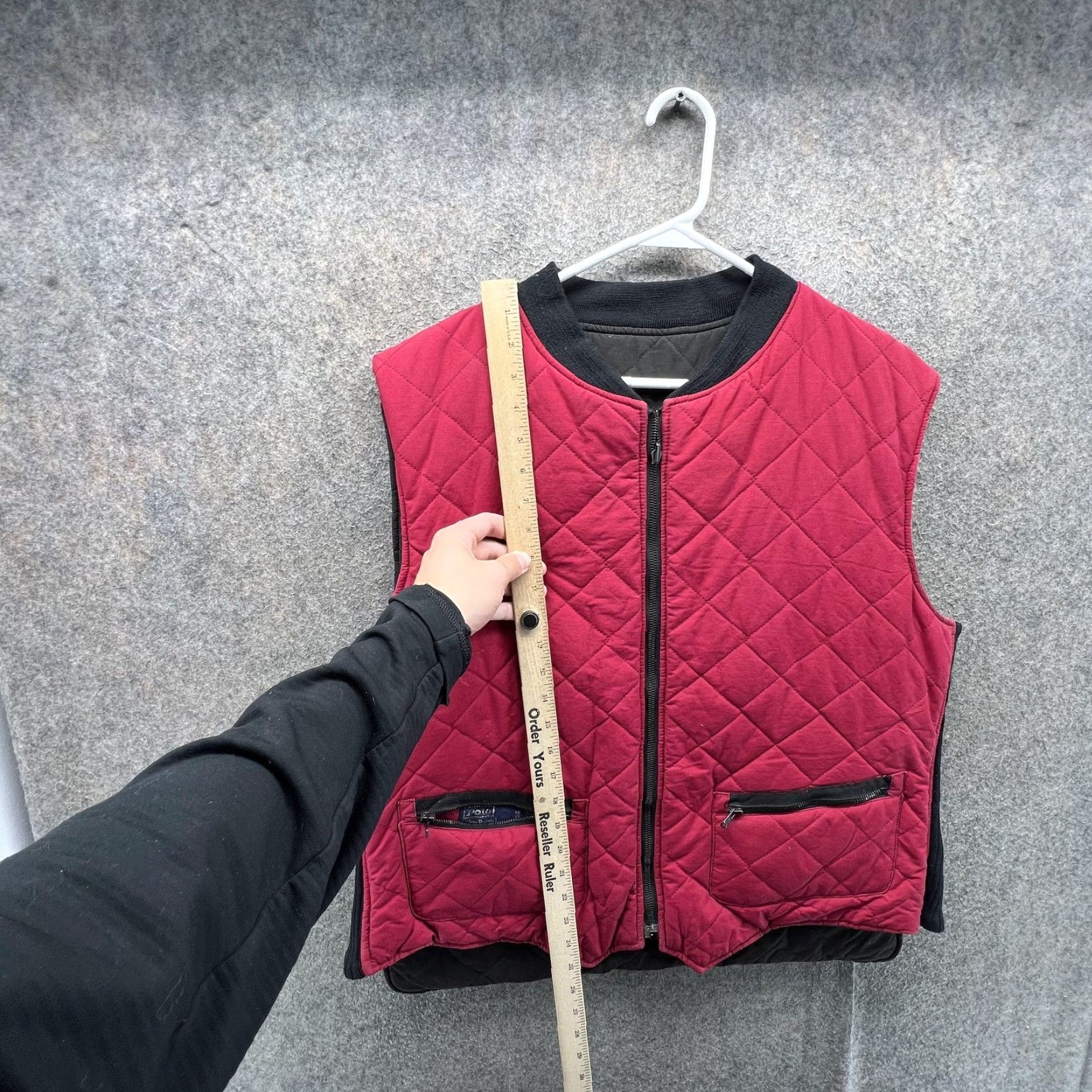 Polo Ralph Lauren VINTAGE Polo Ralph Lauren Vest Mens XL Red Black Quilted Reversible Full Zip Hunting VTG Size US XL / EU 56 / 4 - 5 Thumbnail