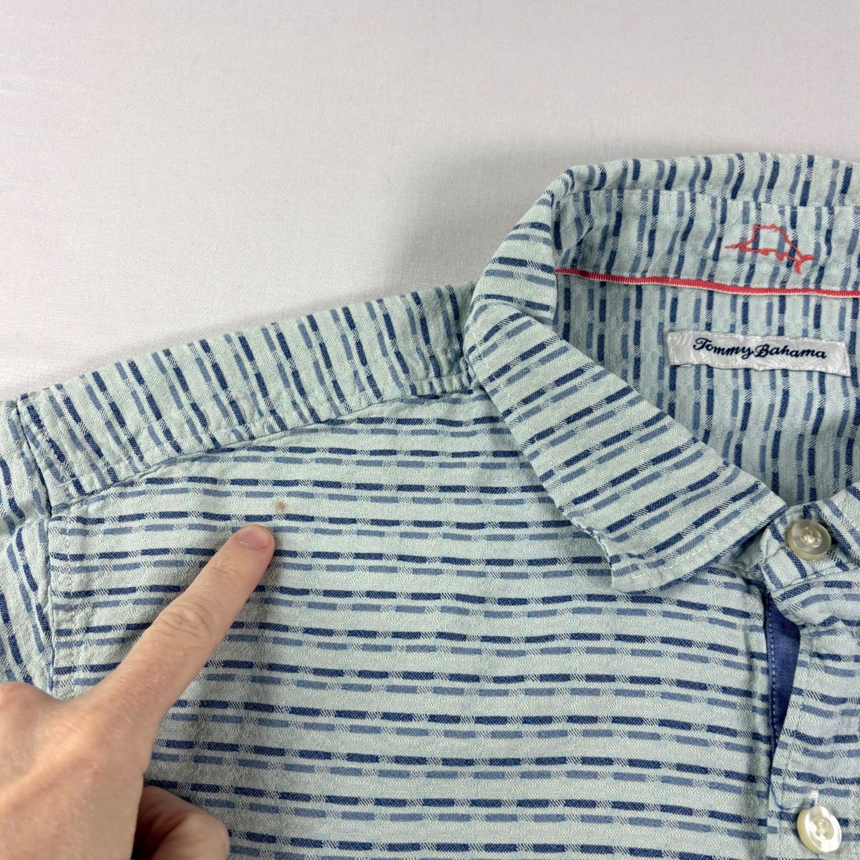 Tommy Bahama Tommy Bahama Silk Shirt Mens 2XL Blue Striped Button-Up Camp Shirt Size US XXL / EU 58 / 5 - 3 Thumbnail