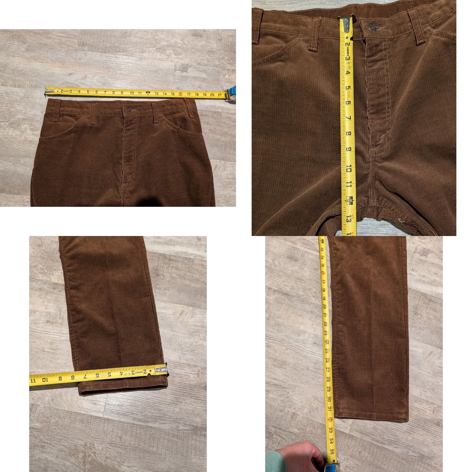 Levi's VTG Levi's 519 Corduroy Pants Mens 36x32 Brown USA Western White Tab EUC Size US 36 / EU 52 - 8 Thumbnail
