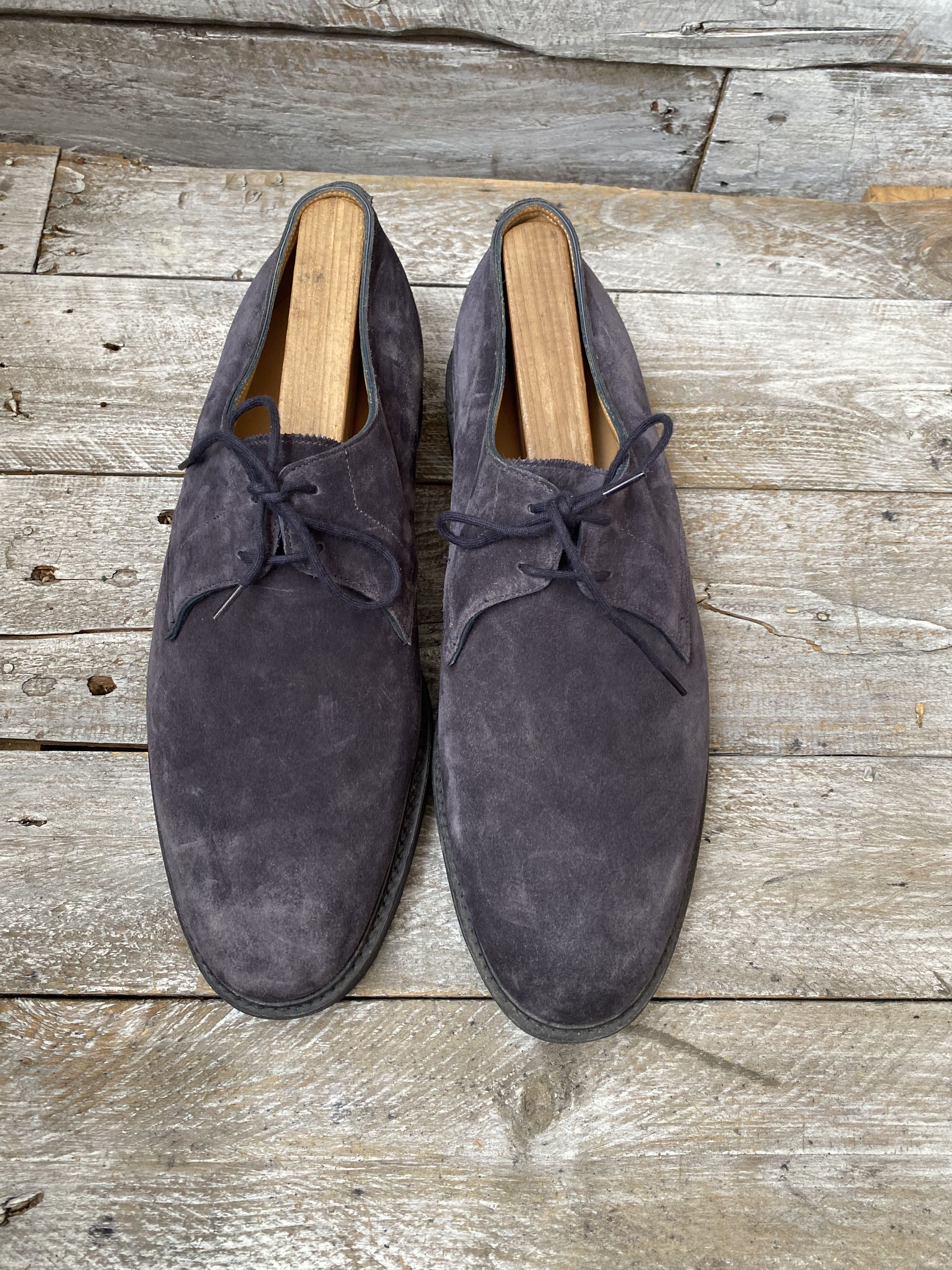 John Lobb John lobb blue suede derby leather shoes Uk 9EE Size US 10 / EU 43 - 3 Thumbnail