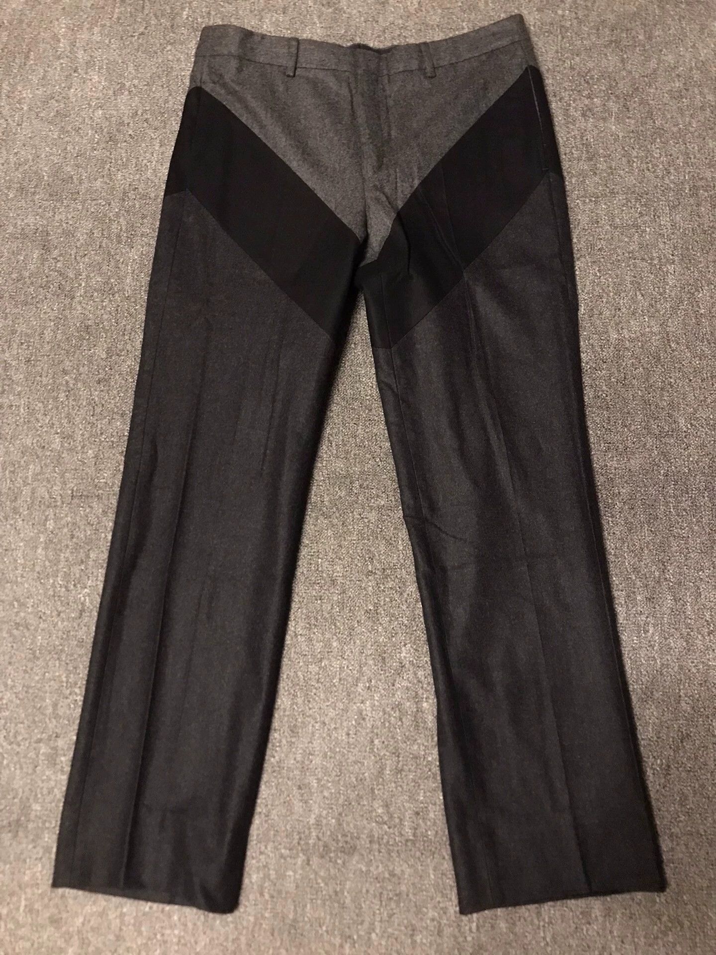 Givenchy Givenchy 52 Wool Thick Color Blocked Straight Leg Pants Size US 36 / EU 52 - 1 Thumbnail