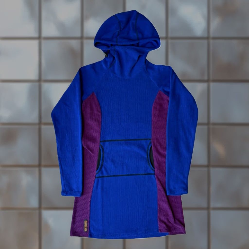 Melanzana Melanzana Micro Grid Hoodie Dress Women's Medium Blue Purple Long Pullover Size M / US 6-8 / IT 42-44 - 1 Thumbnail