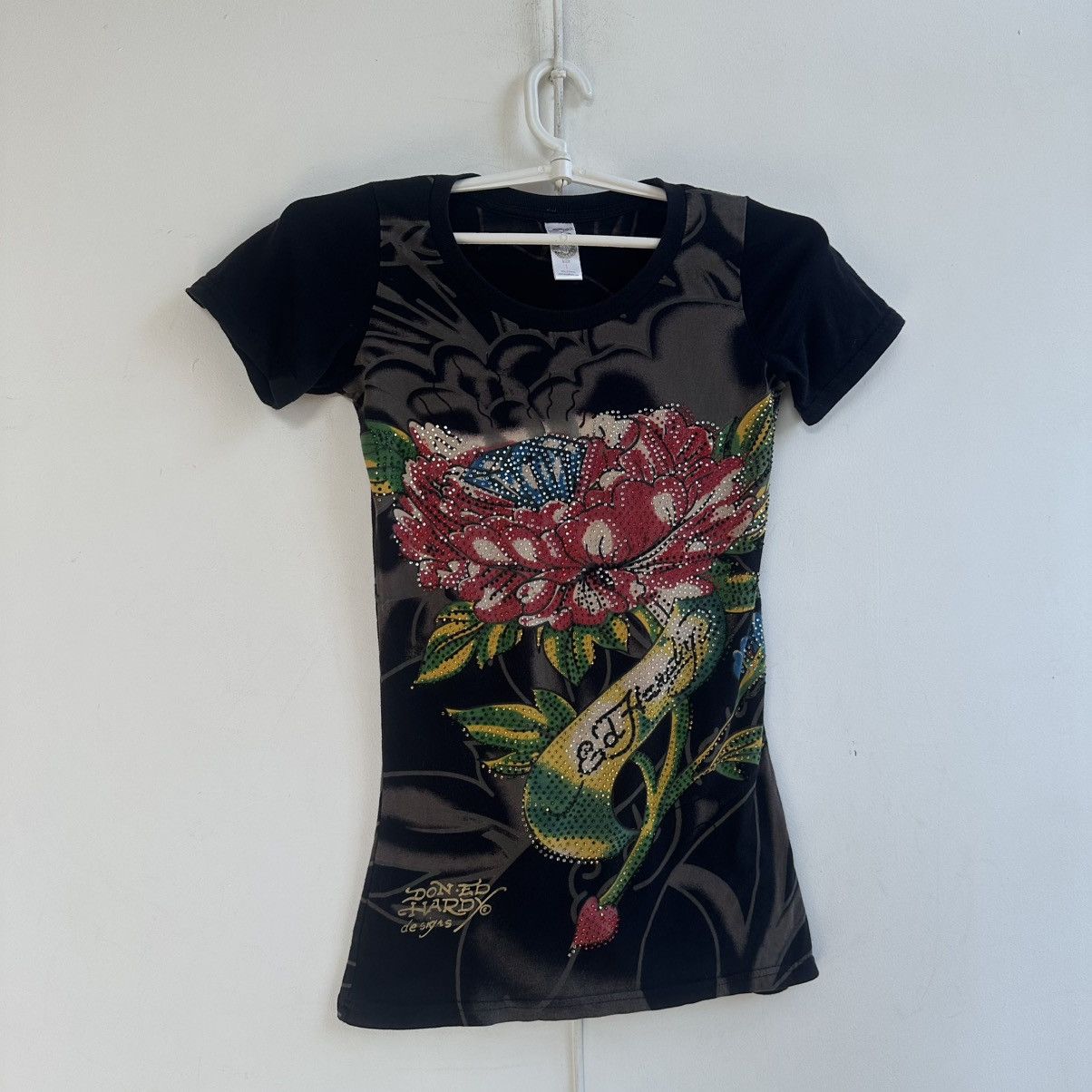 Ed Hardy Ed Hardy long dress tee shirt floral skull rhinestone tattoo Size M / US 6-8 / IT 42-44 - 3 Thumbnail