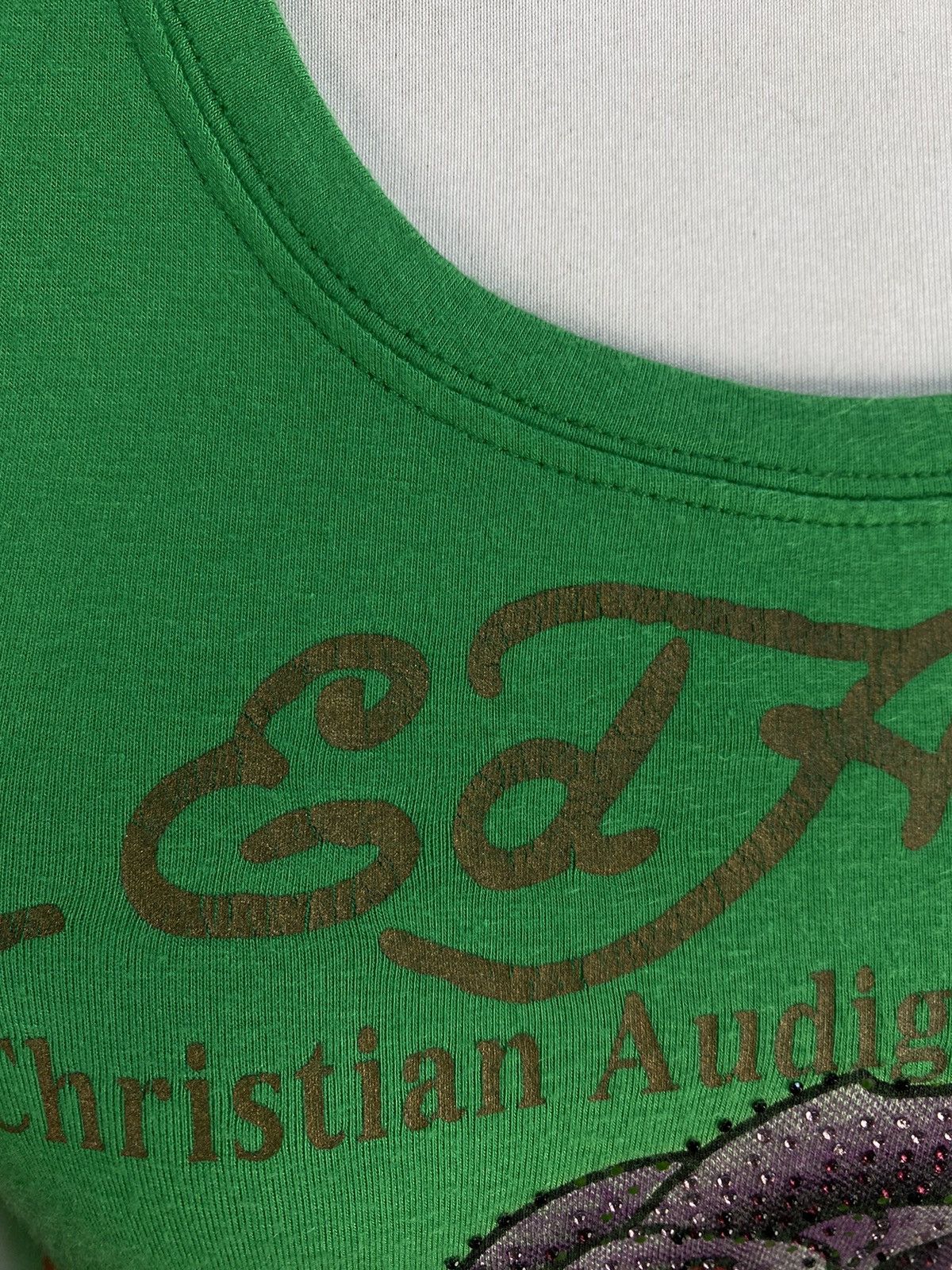 Christian Audigier × Ed Hardy Ed Hardy By Christian Audigier Womens Green T-Shirt Size S / US 4 / IT 40 - 8 Thumbnail