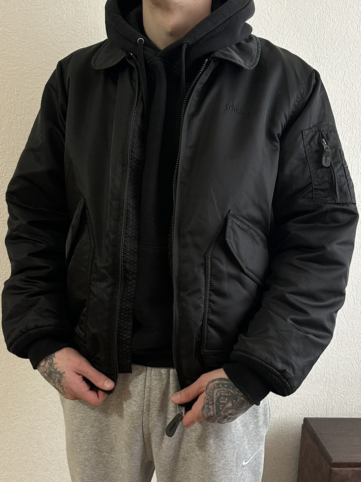 Schott Vintage Schott Bomber CWU-R Jacket Black Size L Size US L / EU 52-54 / 3 - 2 Thumbnail