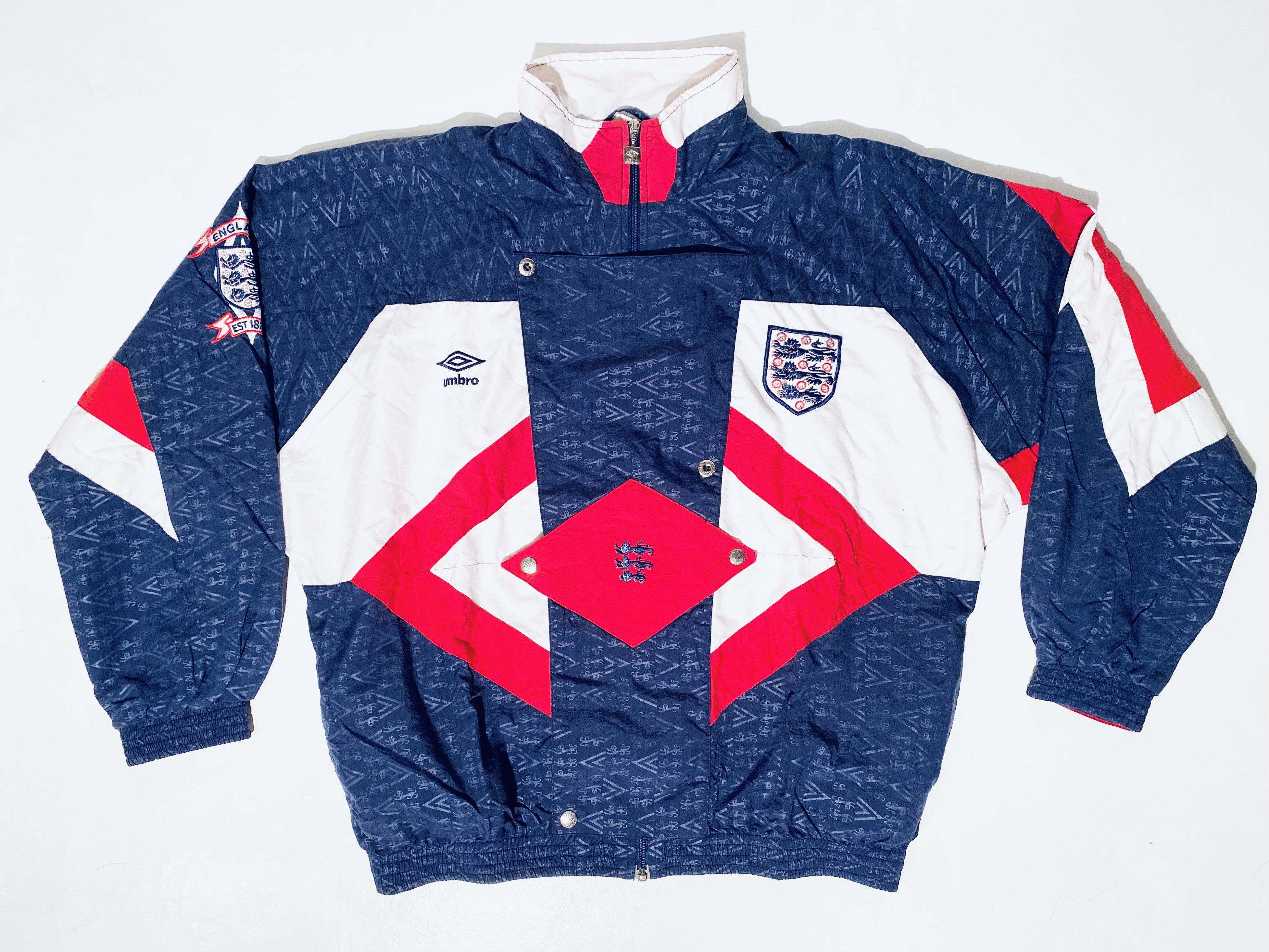 Umbro England Training Full Tracksuit 1990 / 1992 90/92 Size US L / EU 52-54 / 3 - 4 Thumbnail
