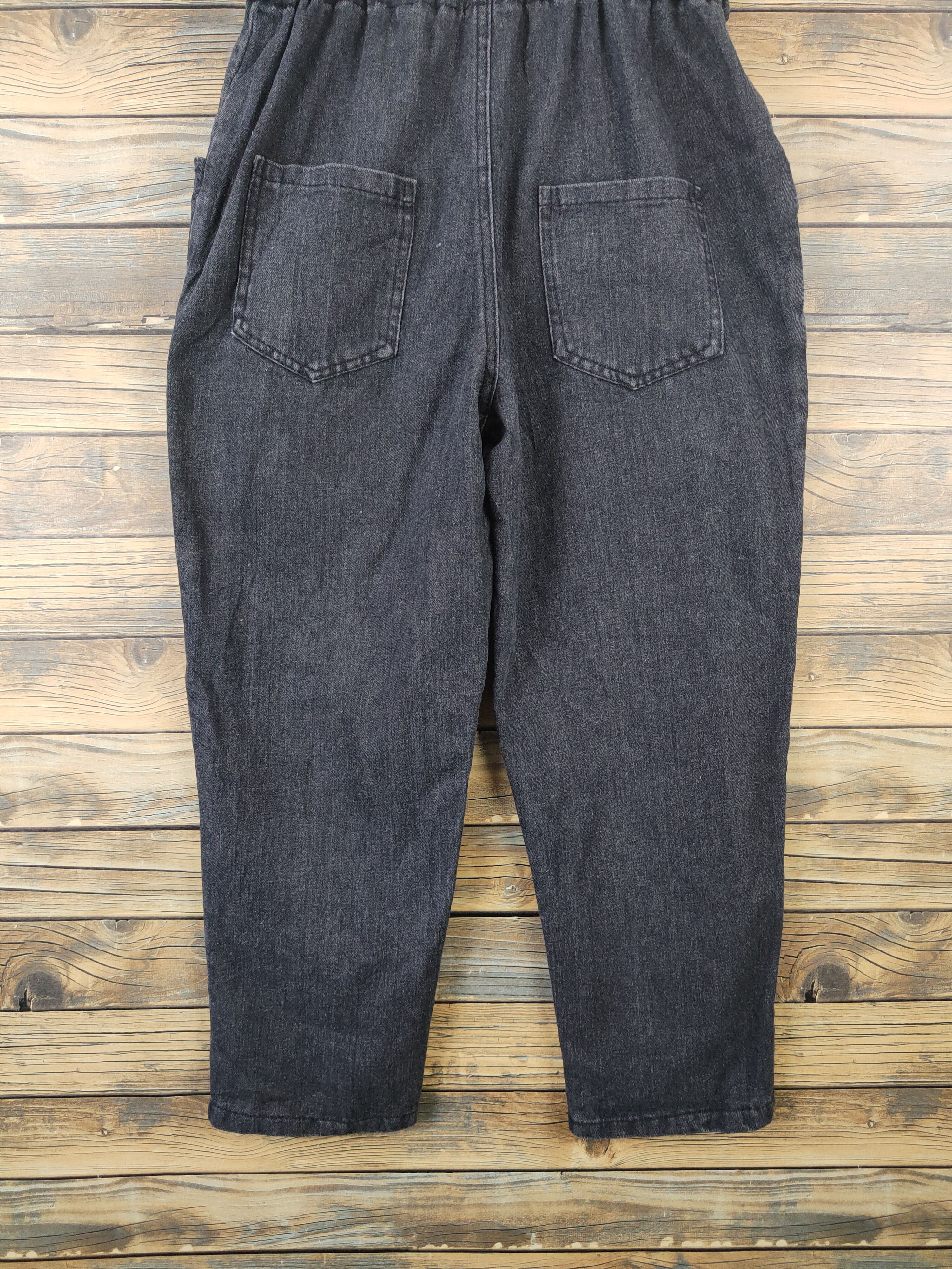 Japanese Brand × Vintage Vintage Streetwear by Japanese Brand Black Denim Jumpsuits Size 37" - 12 Thumbnail