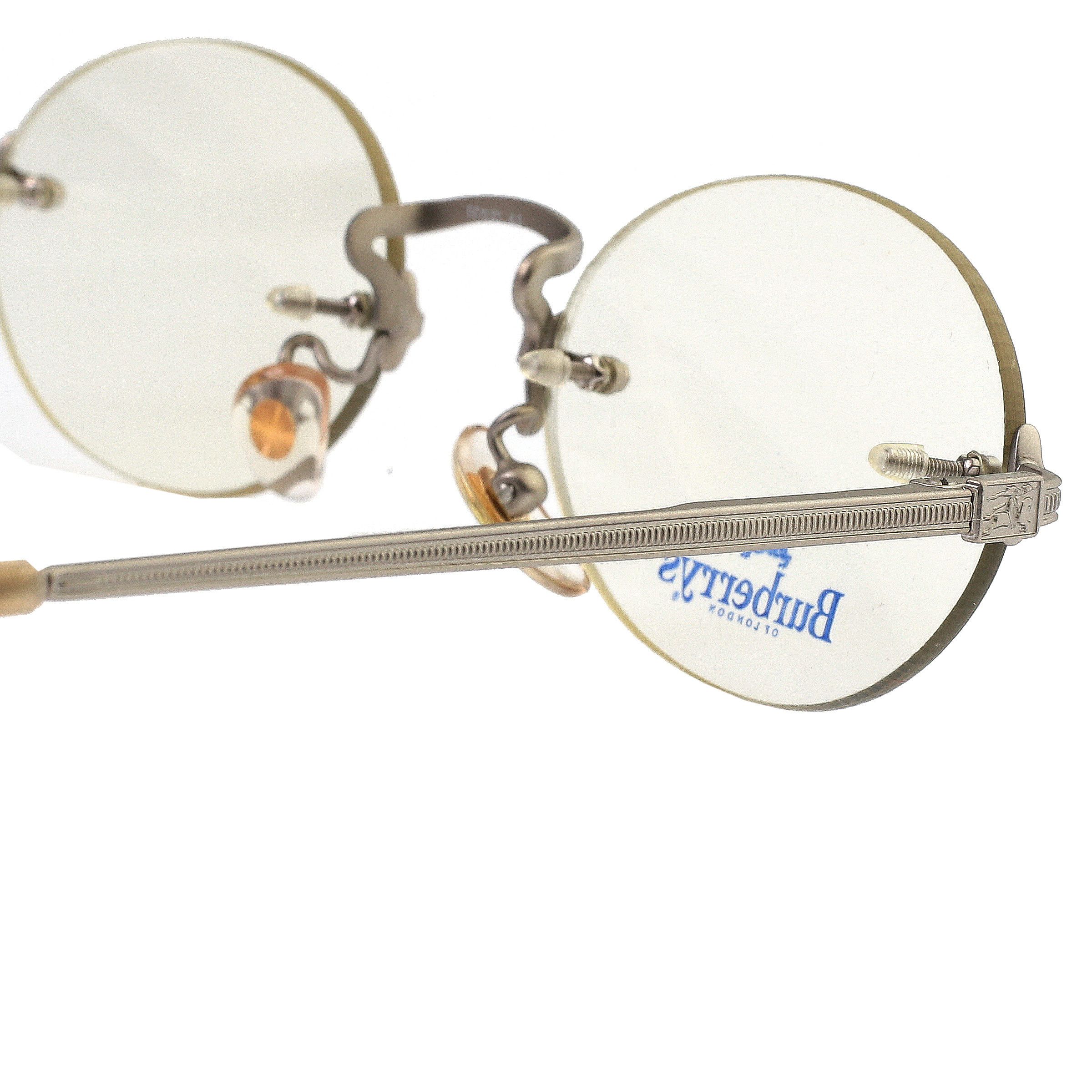 Burberry '90s Rimless Silver Oval Frame Glasses