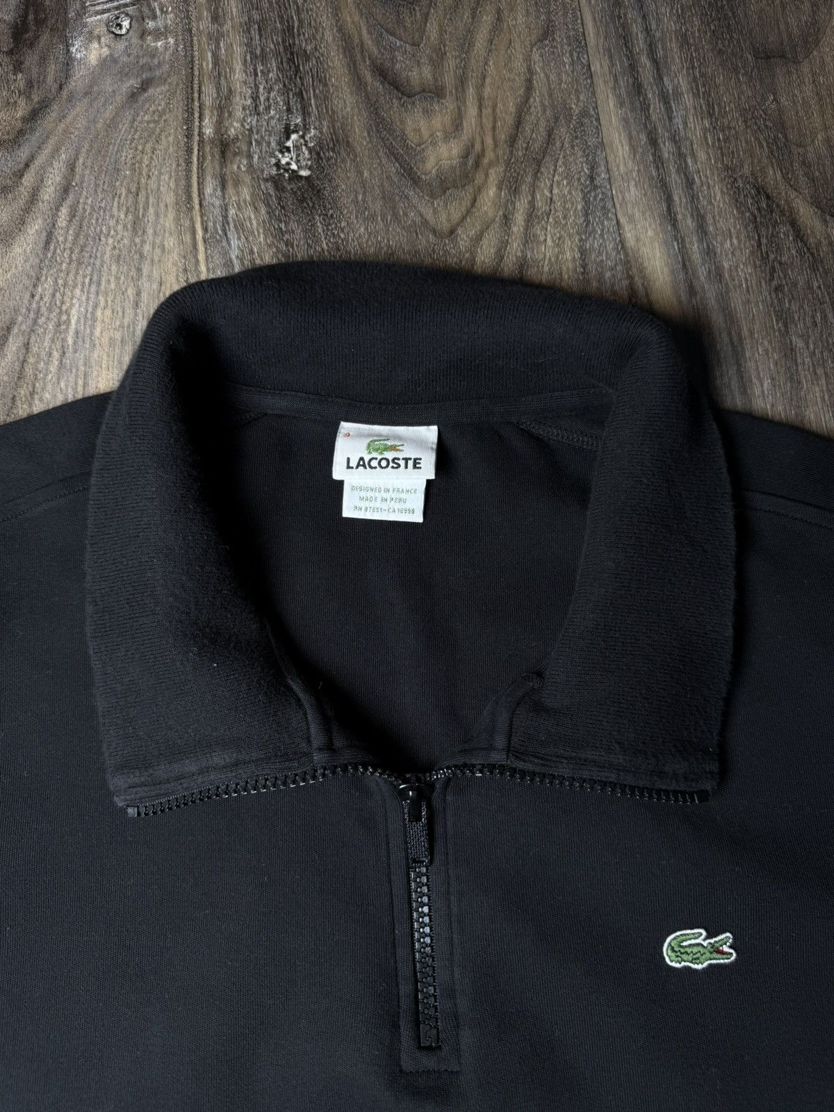 Lacoste Men’s Lacoste 1/4 Zip Pullover Sweatshirt Black Size US XXL / EU 58 / 5 - 2 Thumbnail