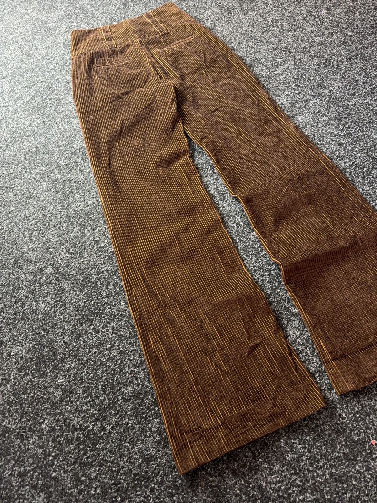 Adolfo Dominguez Adolfo Dominguez 00s Corduroy Wide Leg Pants High Rise Flare Size 25" / US 0 / IT 36 - 13 Thumbnail