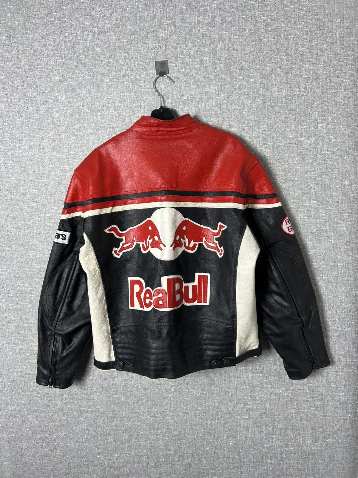 Genuine Leather × Red Bull × Vintage REAL BULL Racing Leather Jacket Biker Alpinestars Michelin Size US L / EU 52-54 / 3 - 15 Thumbnail