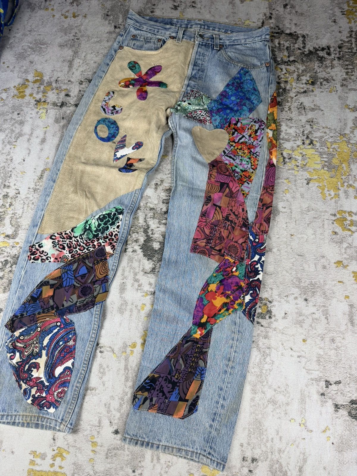 Junya Watanabe Vintage 80s Levis 501 Inspired Kapital Sashiko Boro Jeans Size US 30 / EU 46 - 2 Thumbnail