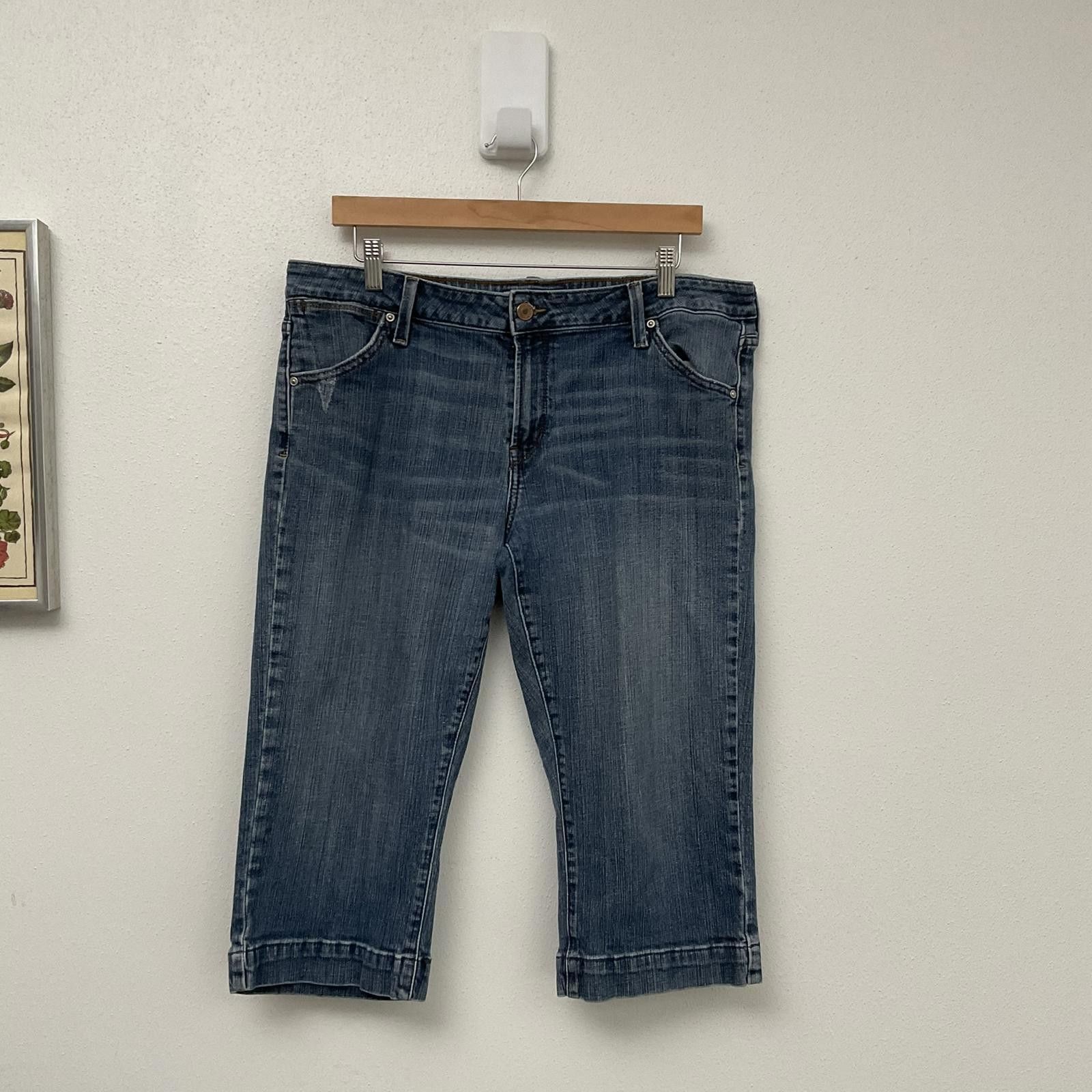 Levi's vtg levis y2k wide leg capri low rise jeans womens 16 Size 38" / US 16 / IT 52 - 3 Thumbnail