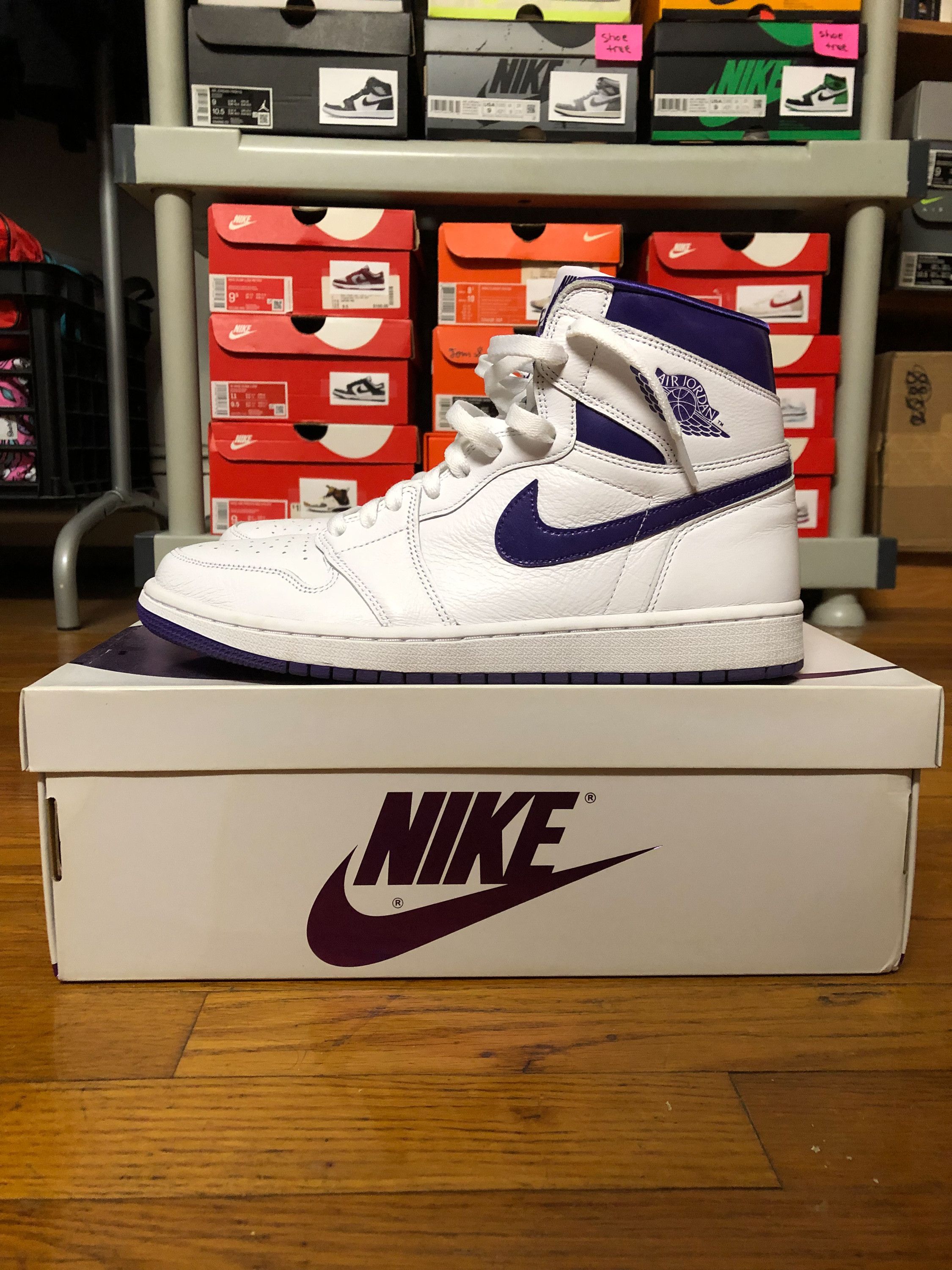 Nike *USED* WMNS Nike Air Jordan 1 High OG Court Purple szW10.5M9 Size US 9 / EU 42 - 2 Thumbnail